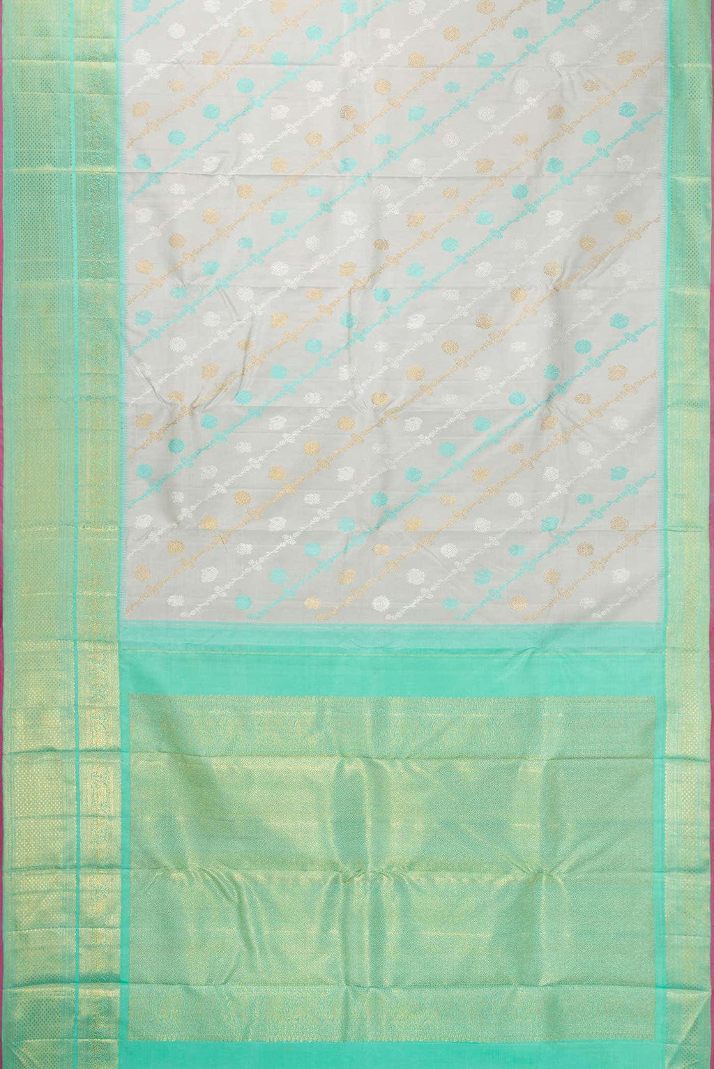 Pure Silk Pure Zari Grey Kanchipuram Saree