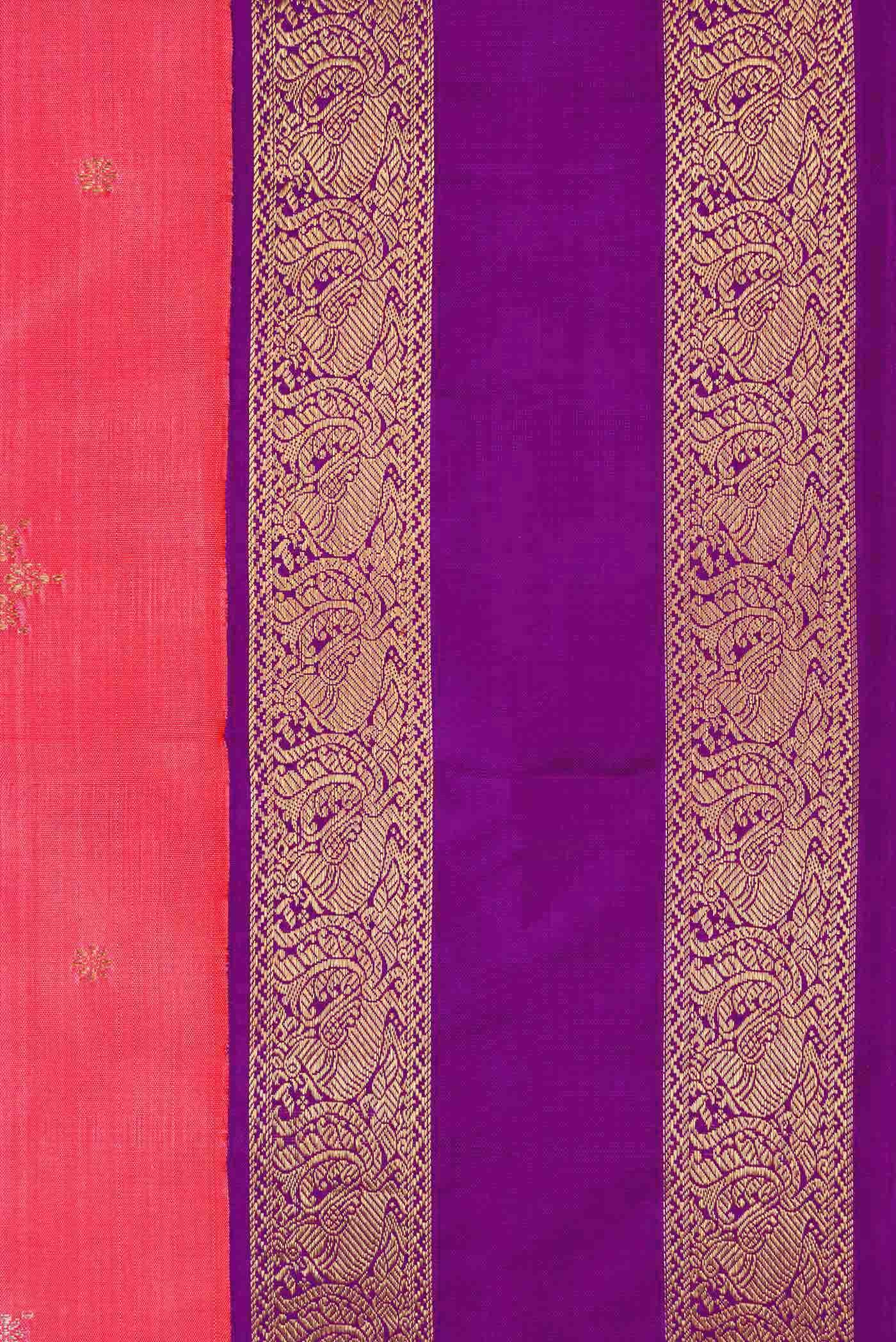 Pure Silk Pure Zari Pink Kanchipuram Saree