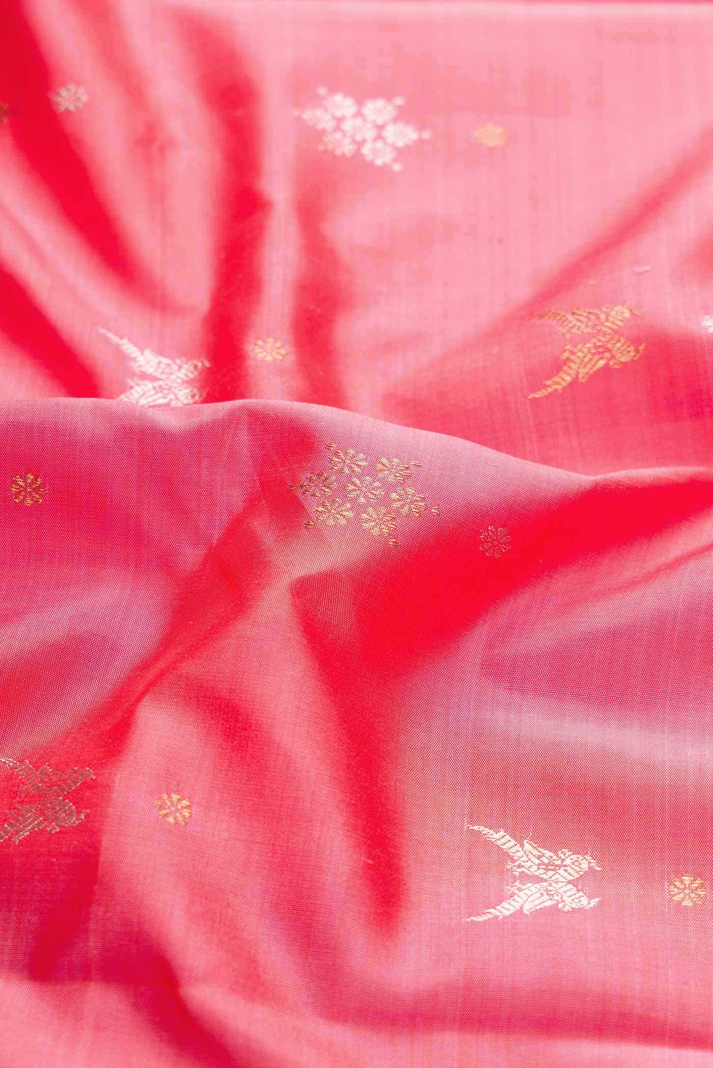 Pure Silk Pure Zari Pink Kanchipuram Saree
