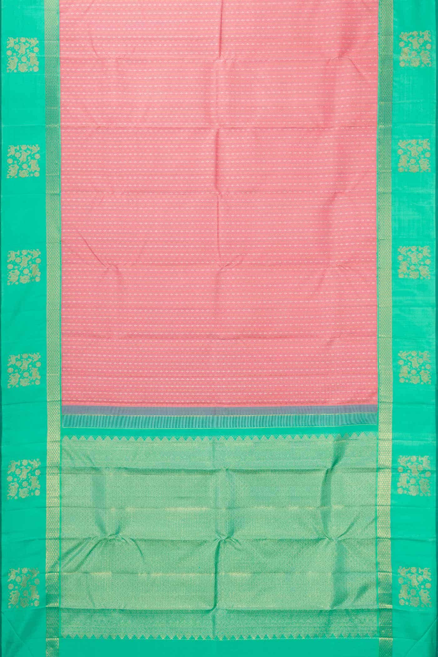 Pure Silk Pure Zari Pink Kanchipuram Saree