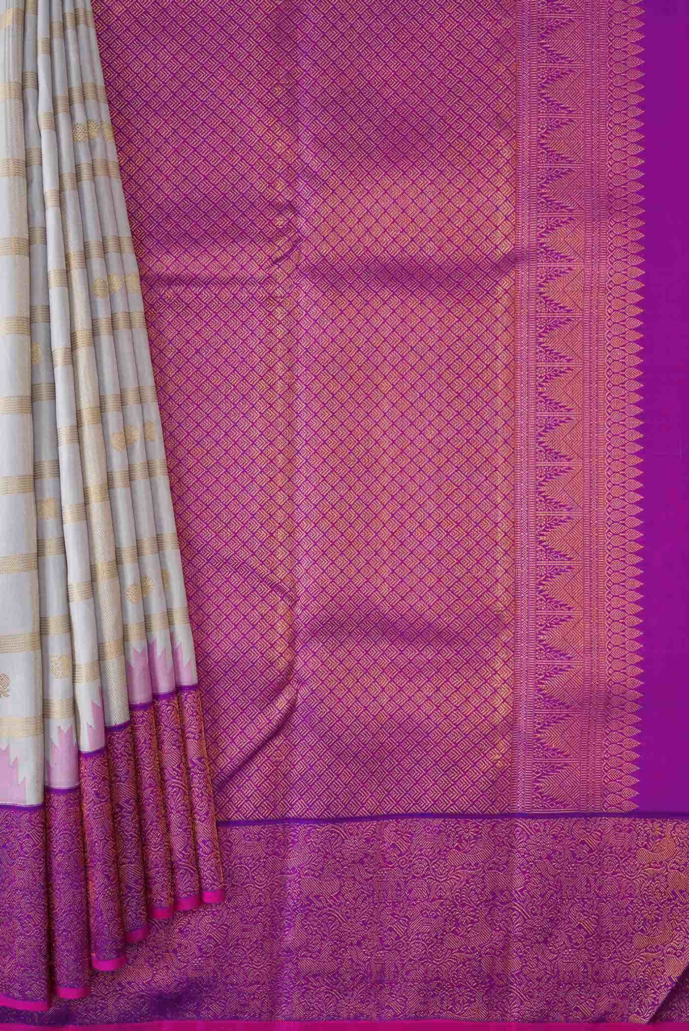 Grey Kanchipuram Silk Saree