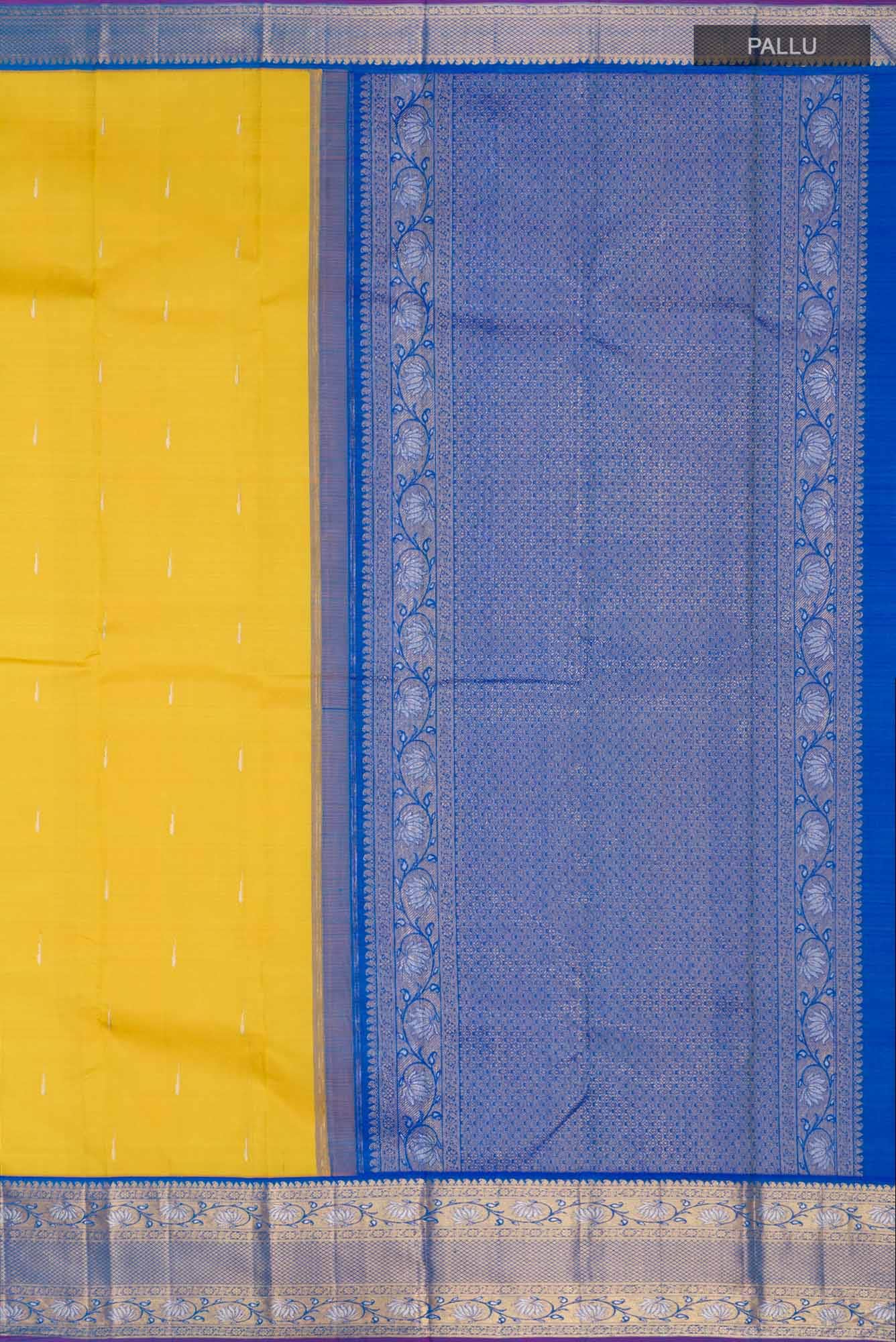 Pure Silk Pure Zari Yellow Kanchipuram Saree