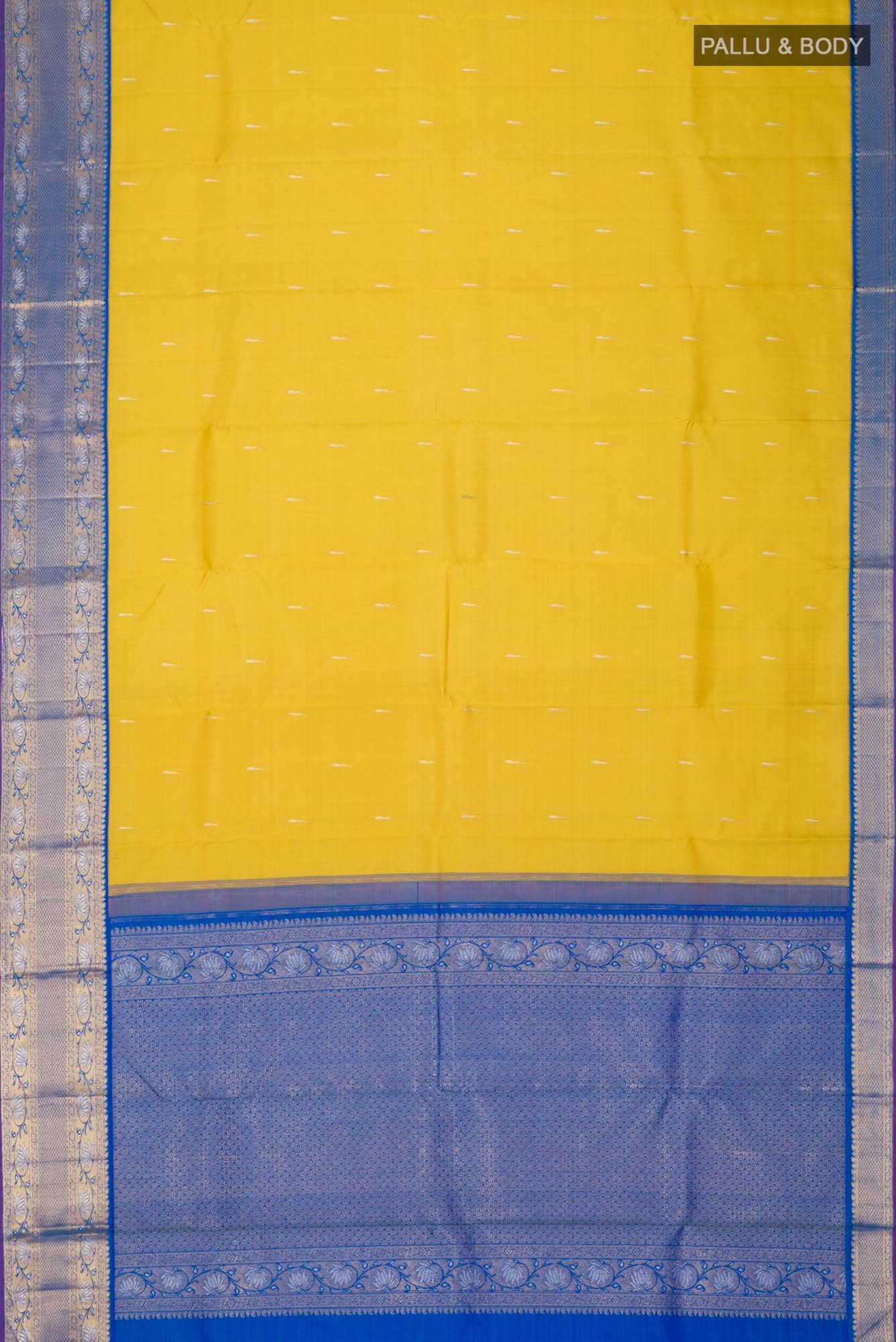 Pure Silk Pure Zari Yellow Kanchipuram Saree