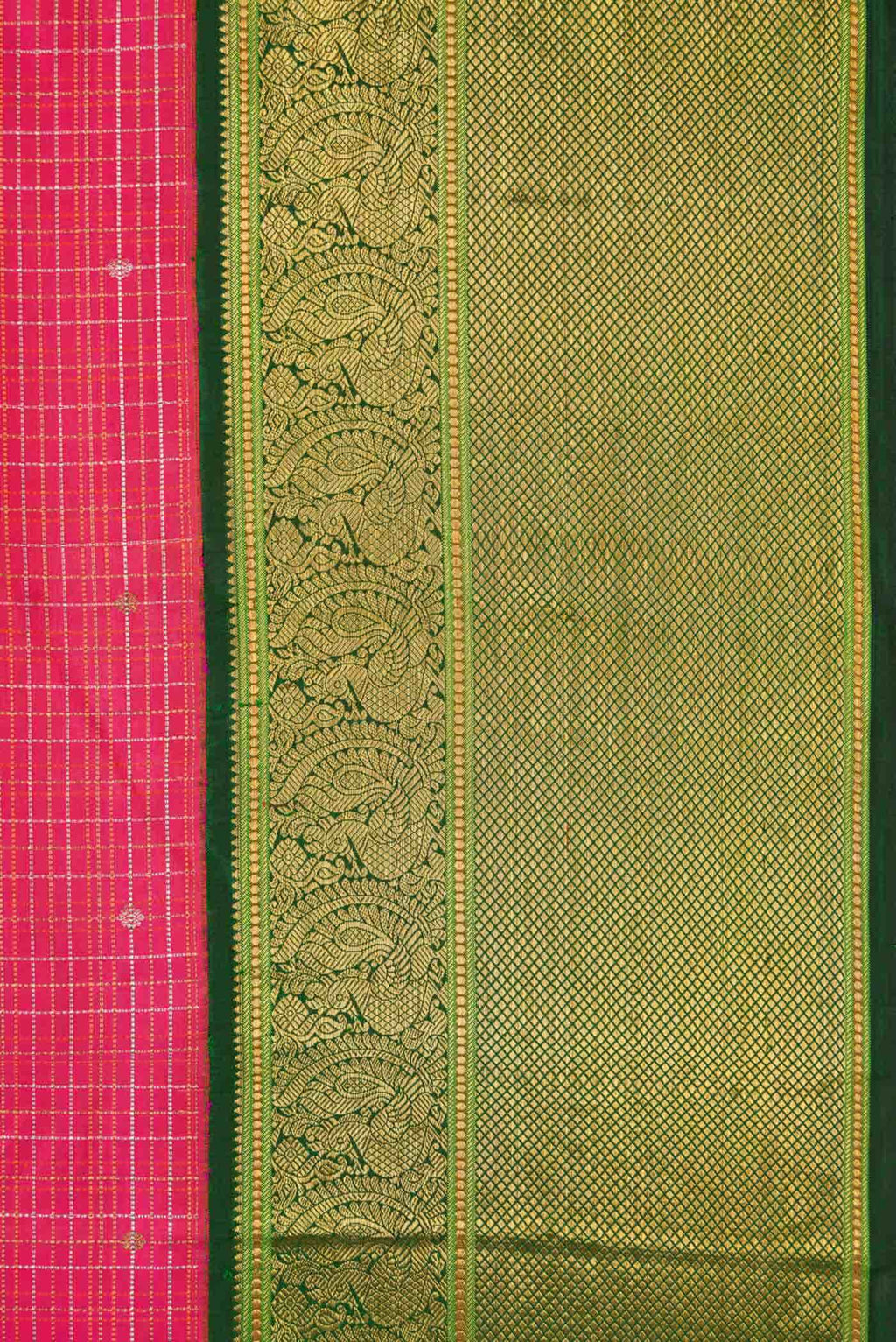 Pure Silk Pure Zari Pink Kanchipuram Saree