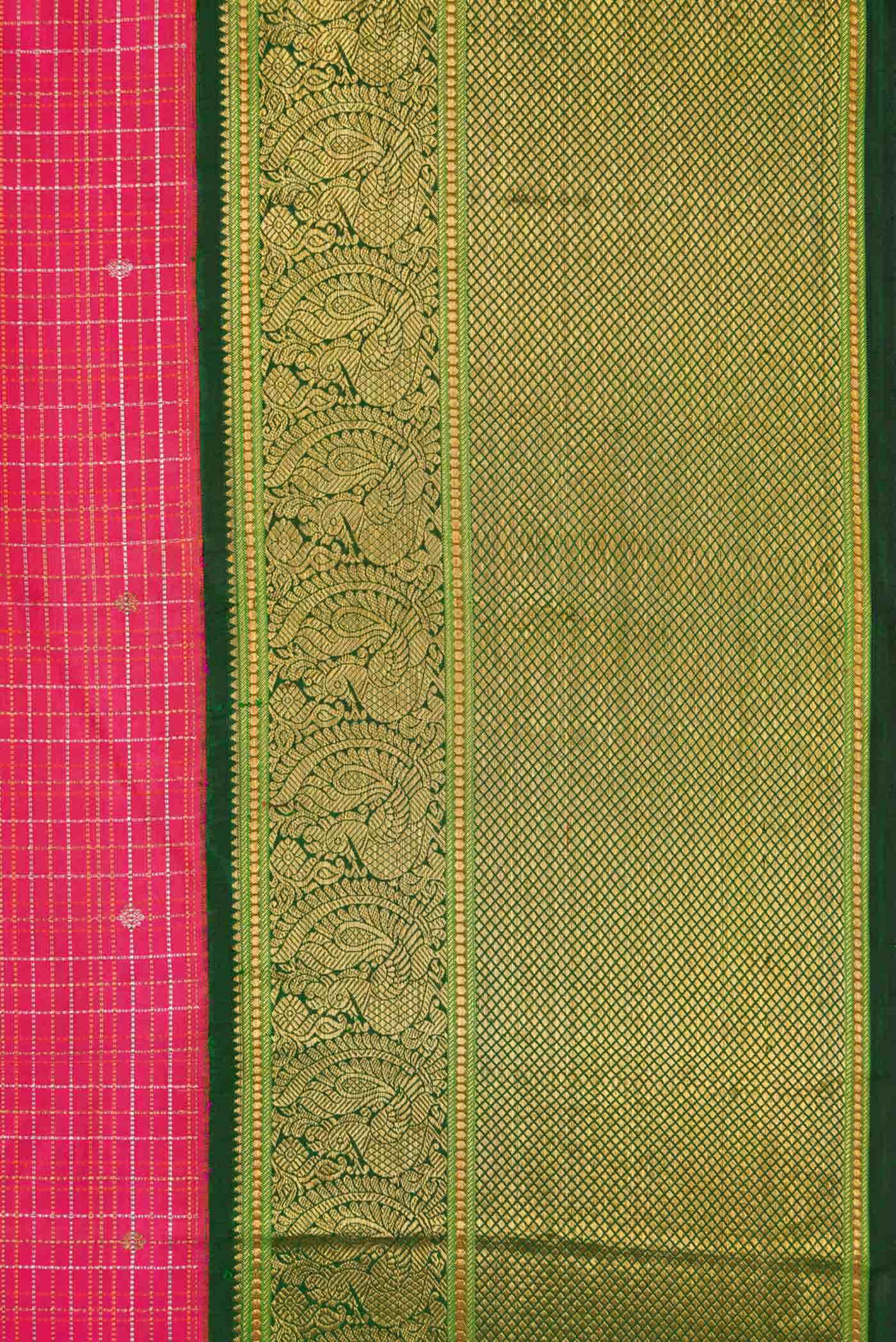 Pure Silk Pure Zari Pink Kanchipuram Saree