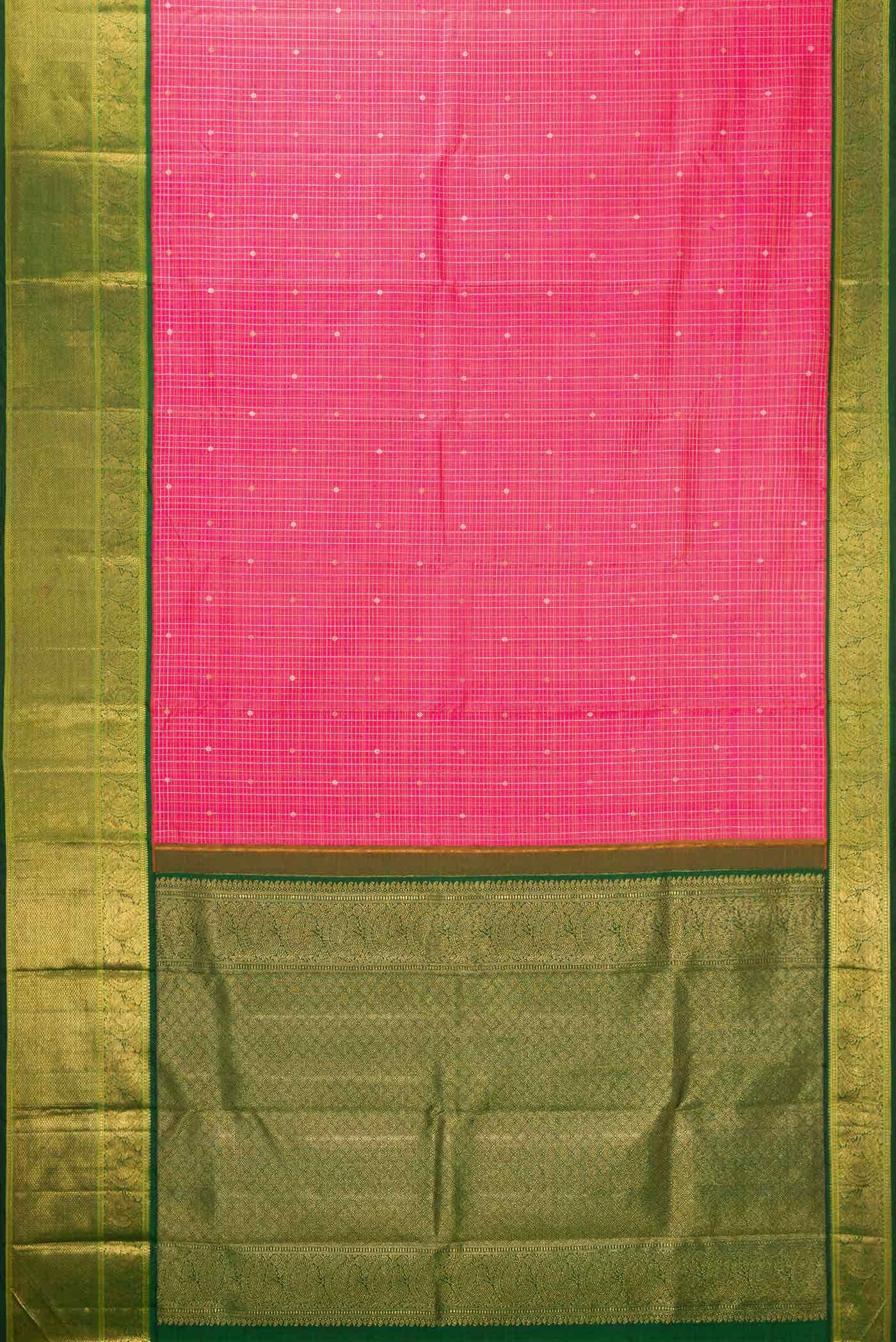 Pure Silk Pure Zari Pink Kanchipuram Saree
