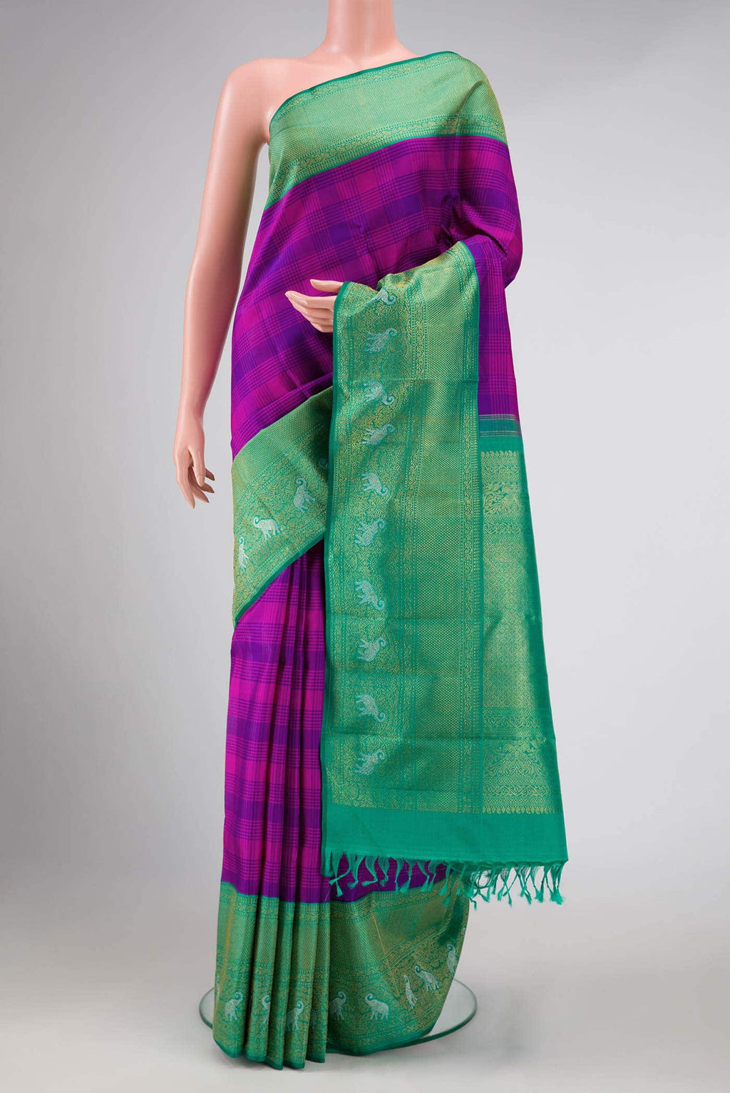 Pure Silk Pure Zari Multi Kanchipuram Saree
