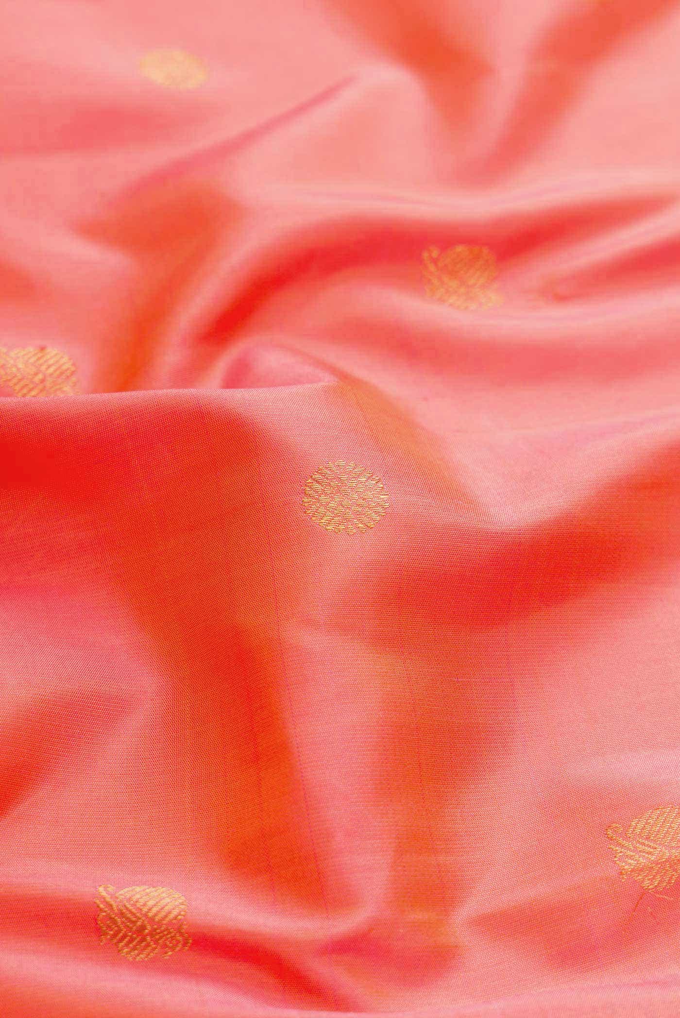 Coral Dual Tone Kanchipuram Silk Saree