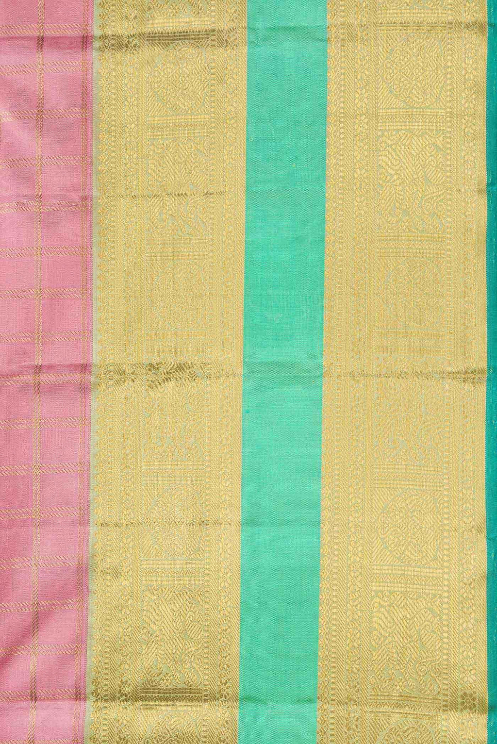 Pure Silk Pure Zari Pink Dual Tone Kanchipuram Saree