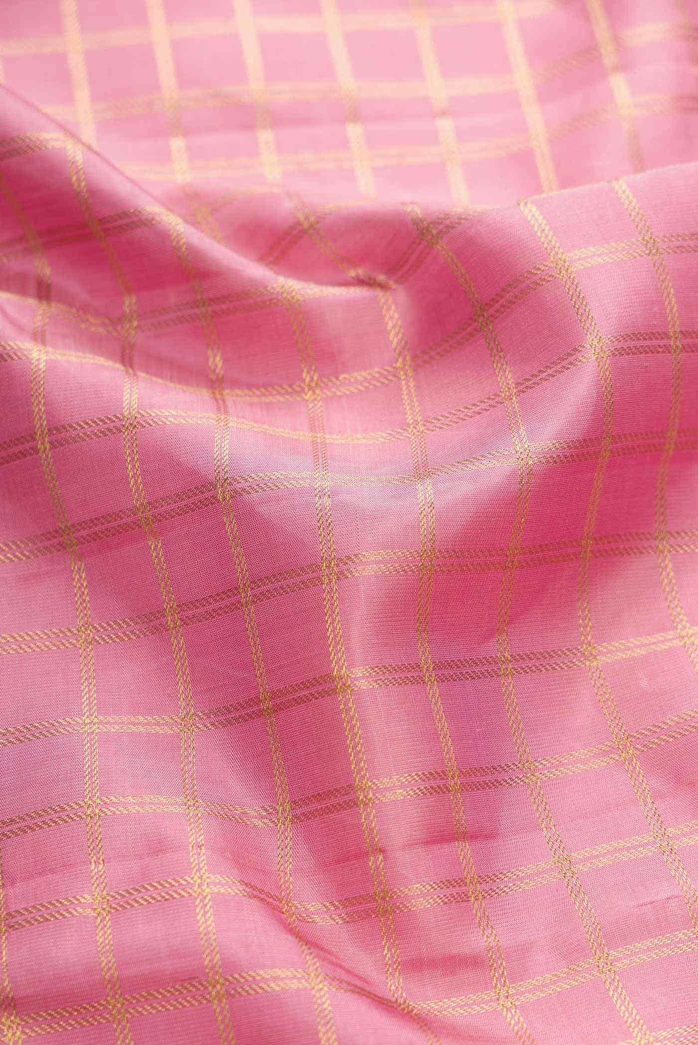 Pure Silk Pure Zari Pink Dual Tone Kanchipuram Saree