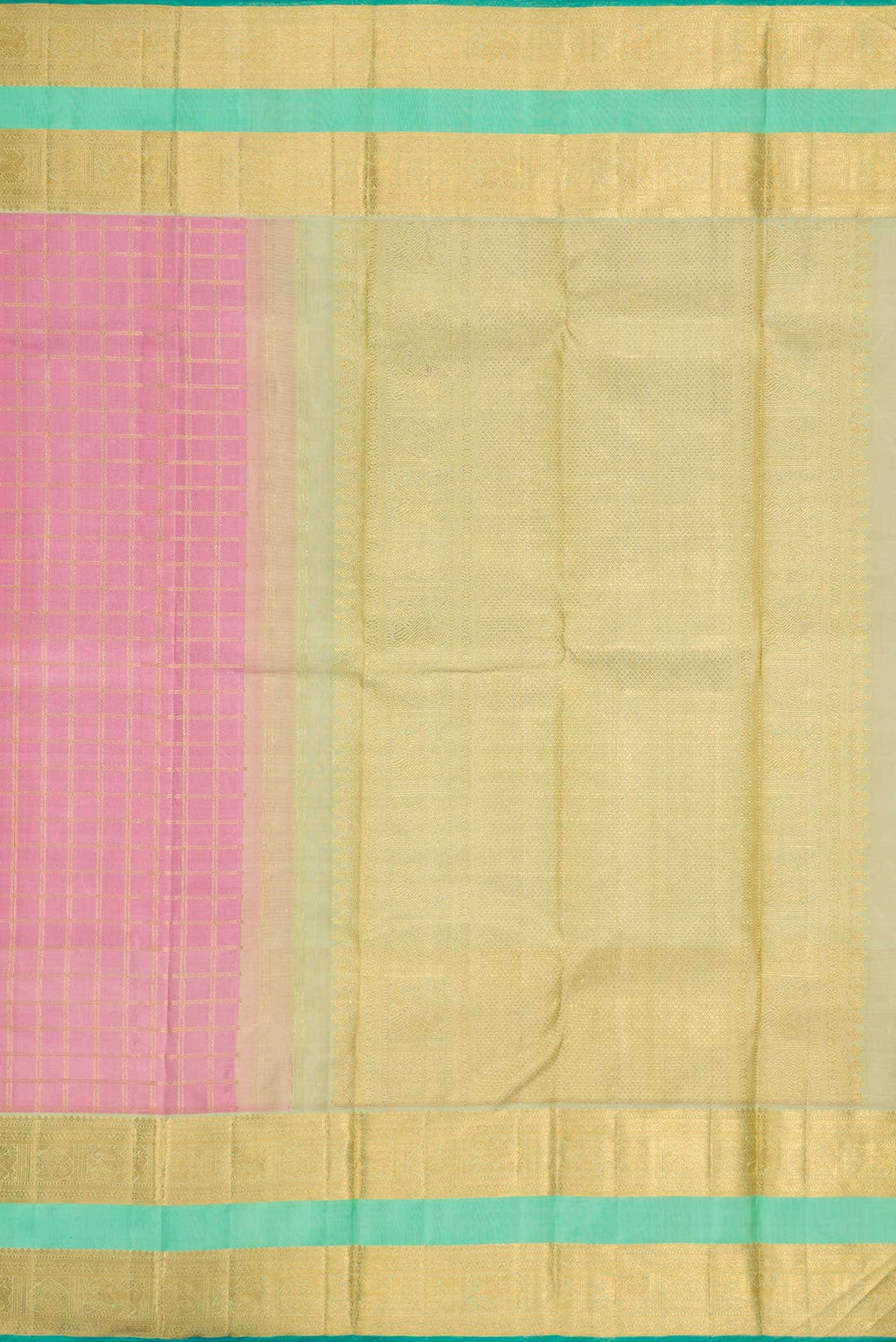 Pure Silk Pure Zari Pink Dual Tone Kanchipuram Saree