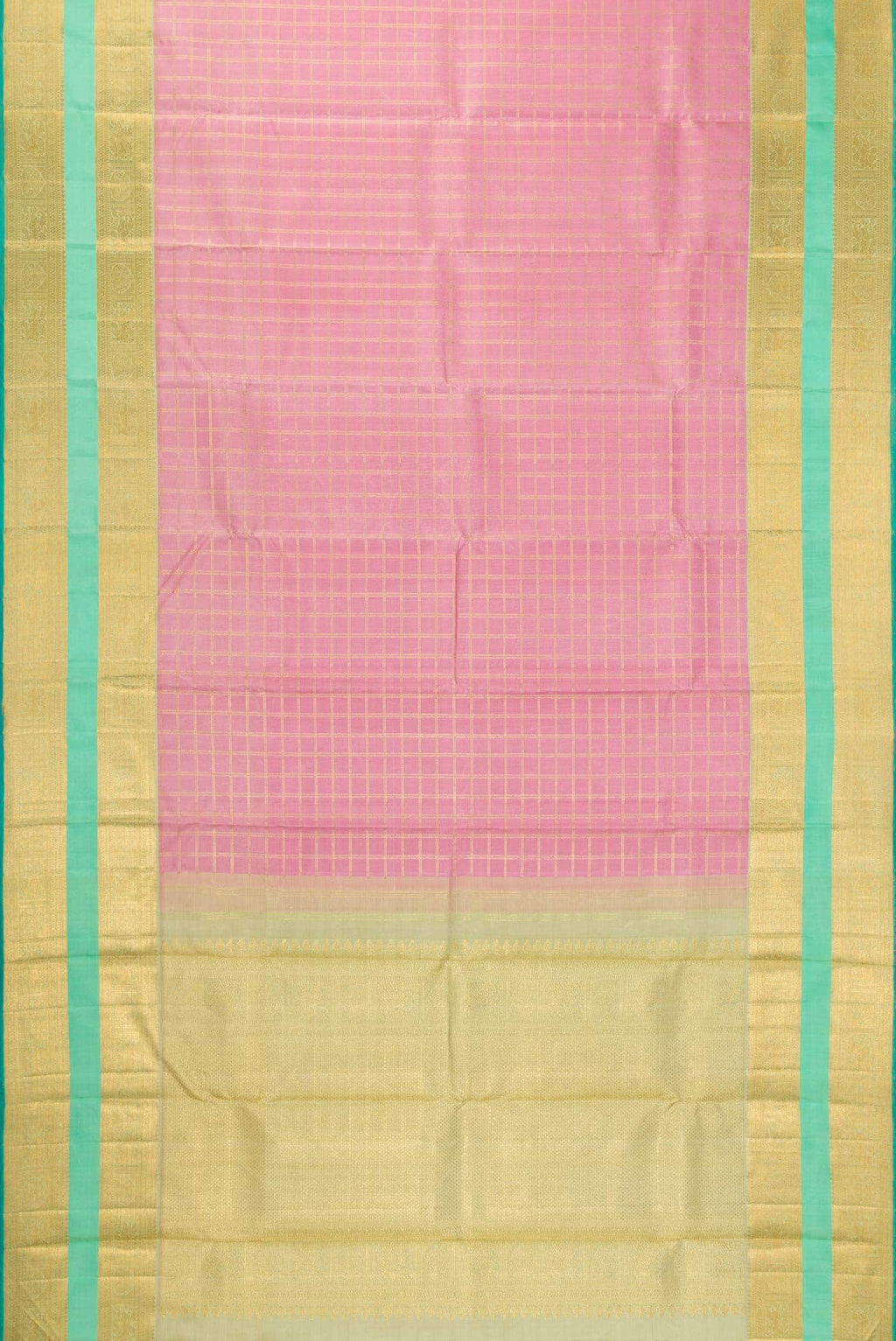 Pure Silk Pure Zari Pink Dual Tone Kanchipuram Saree