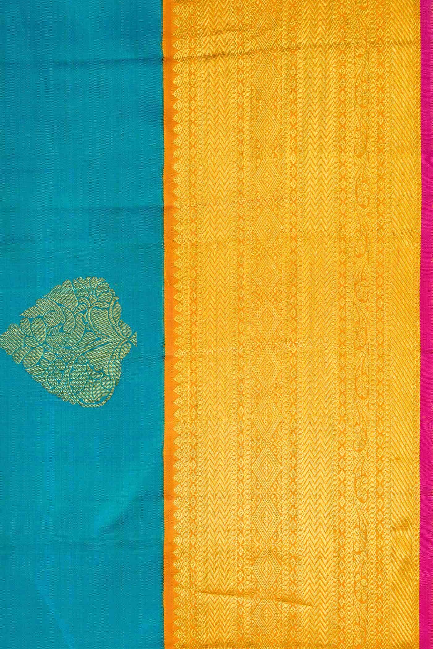 Aqua Blue Dual Tone Kanchipuram Silk Saree