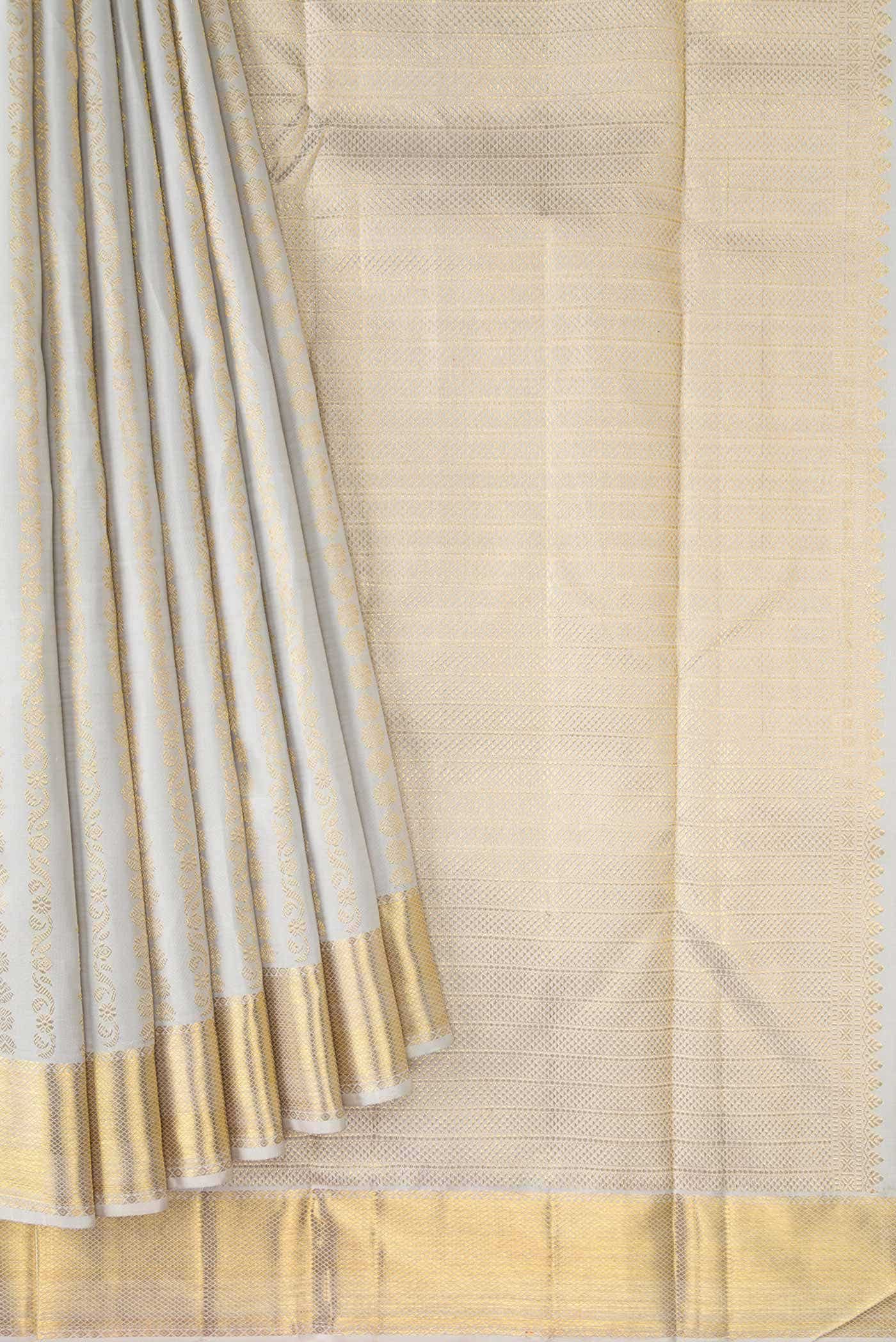 Grey Kanchipuram Silk Saree