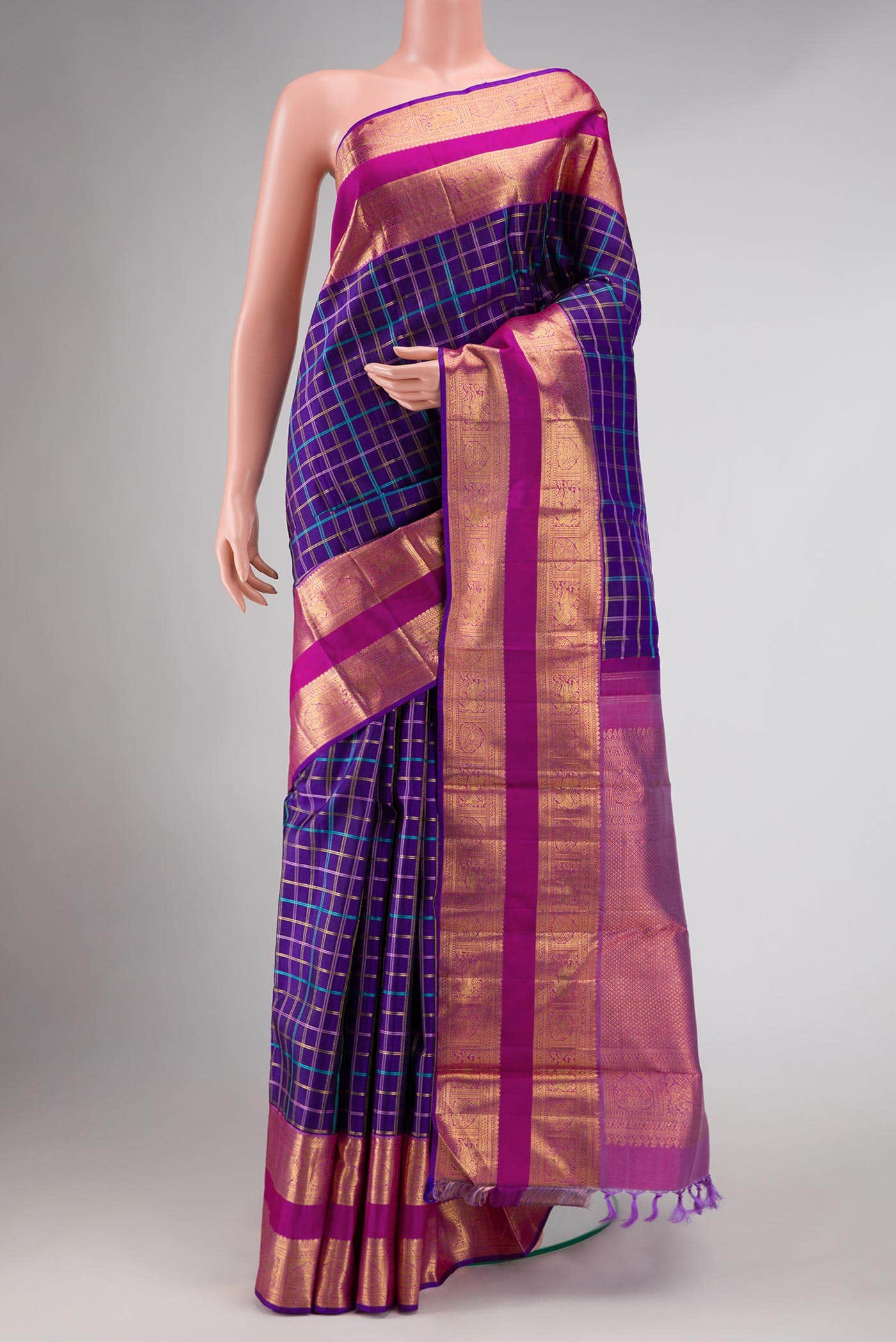Purple Kanchipuram Silk Saree