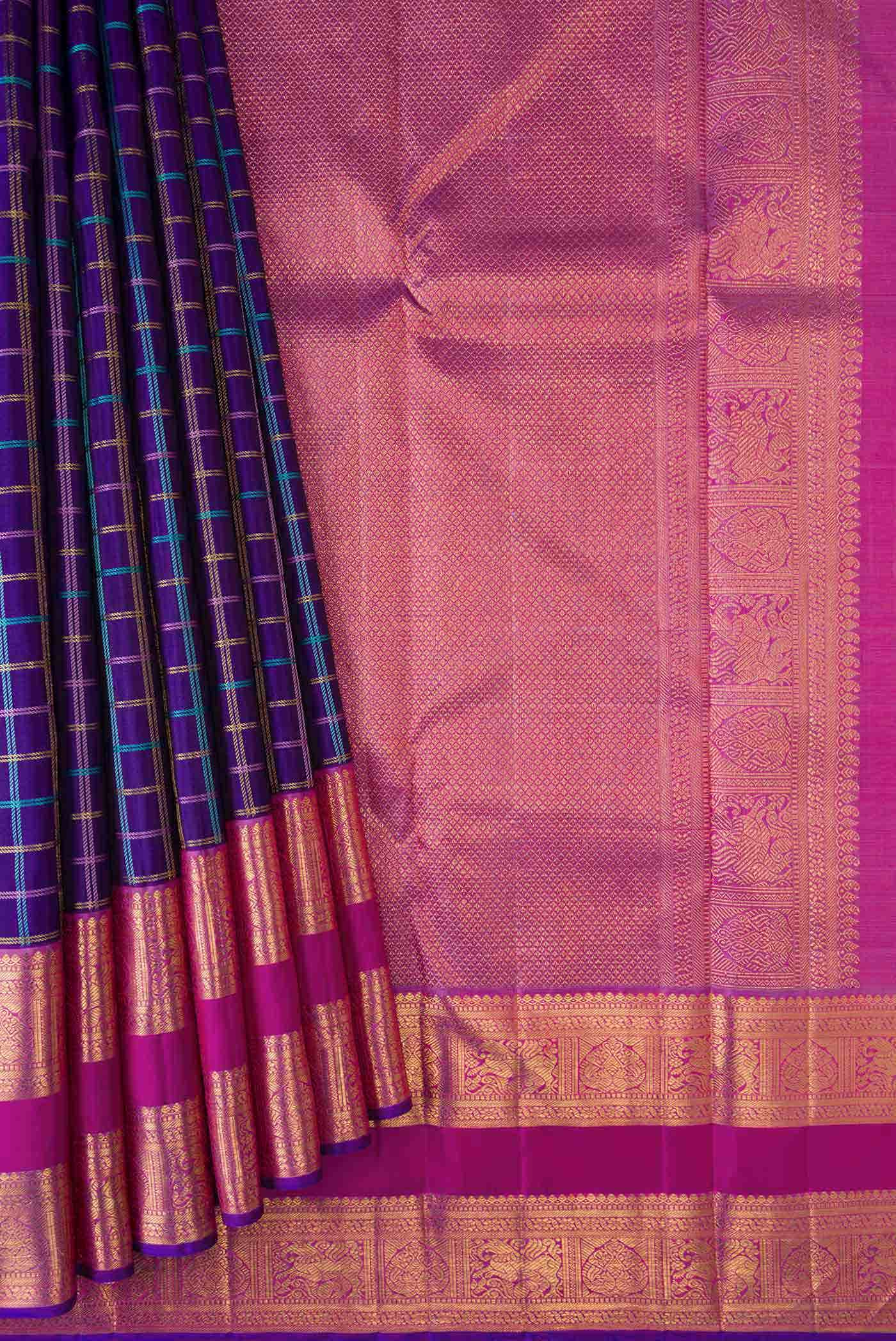 Purple Kanchipuram Silk Saree