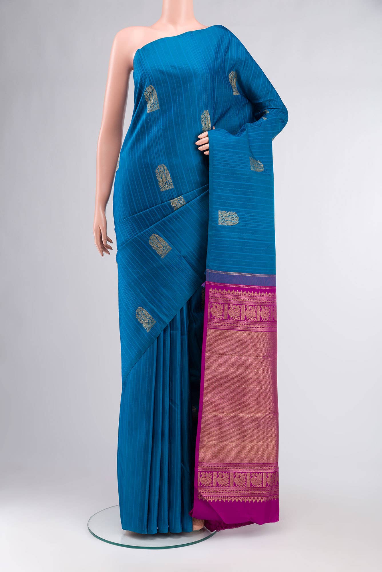 Blue Kanchipuram Silk Saree