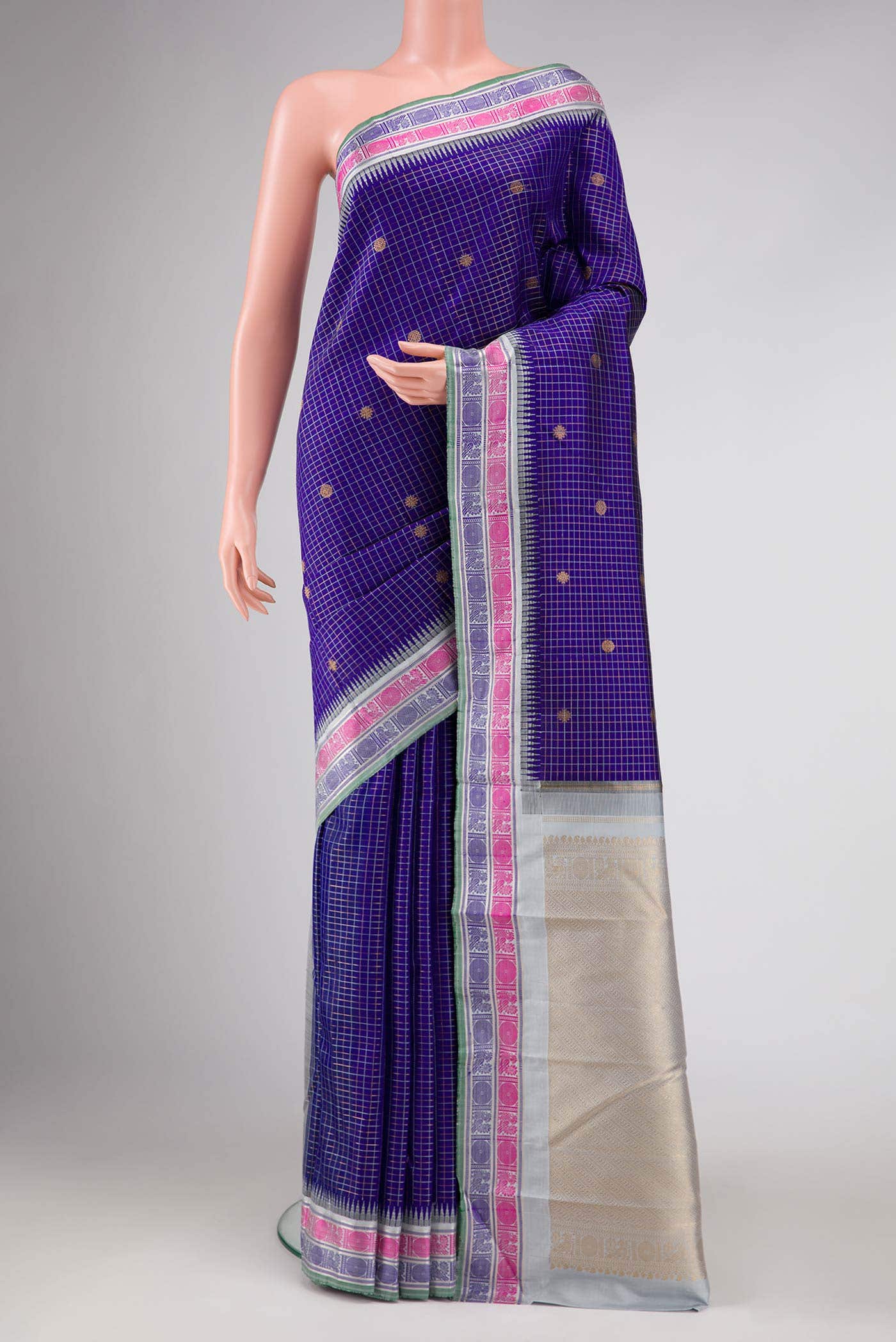 Royal Blue Dual Tone Kanchipuram Silk Saree