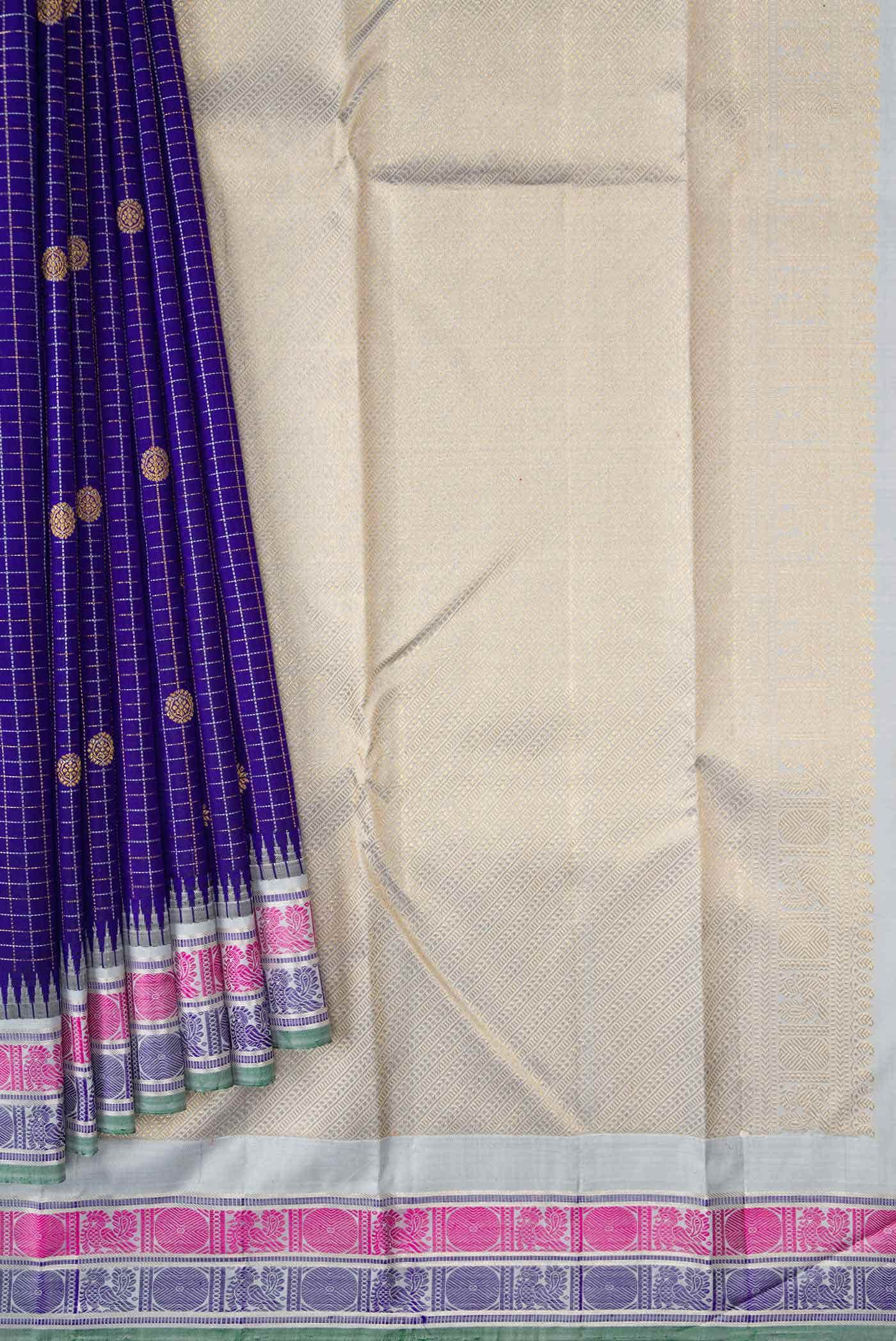 Royal Blue Dual Tone Kanchipuram Silk Saree