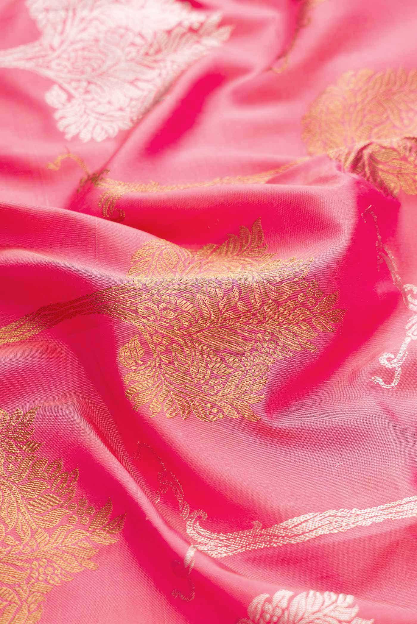 Pink Dual Tone Kanchipuram Silk Saree