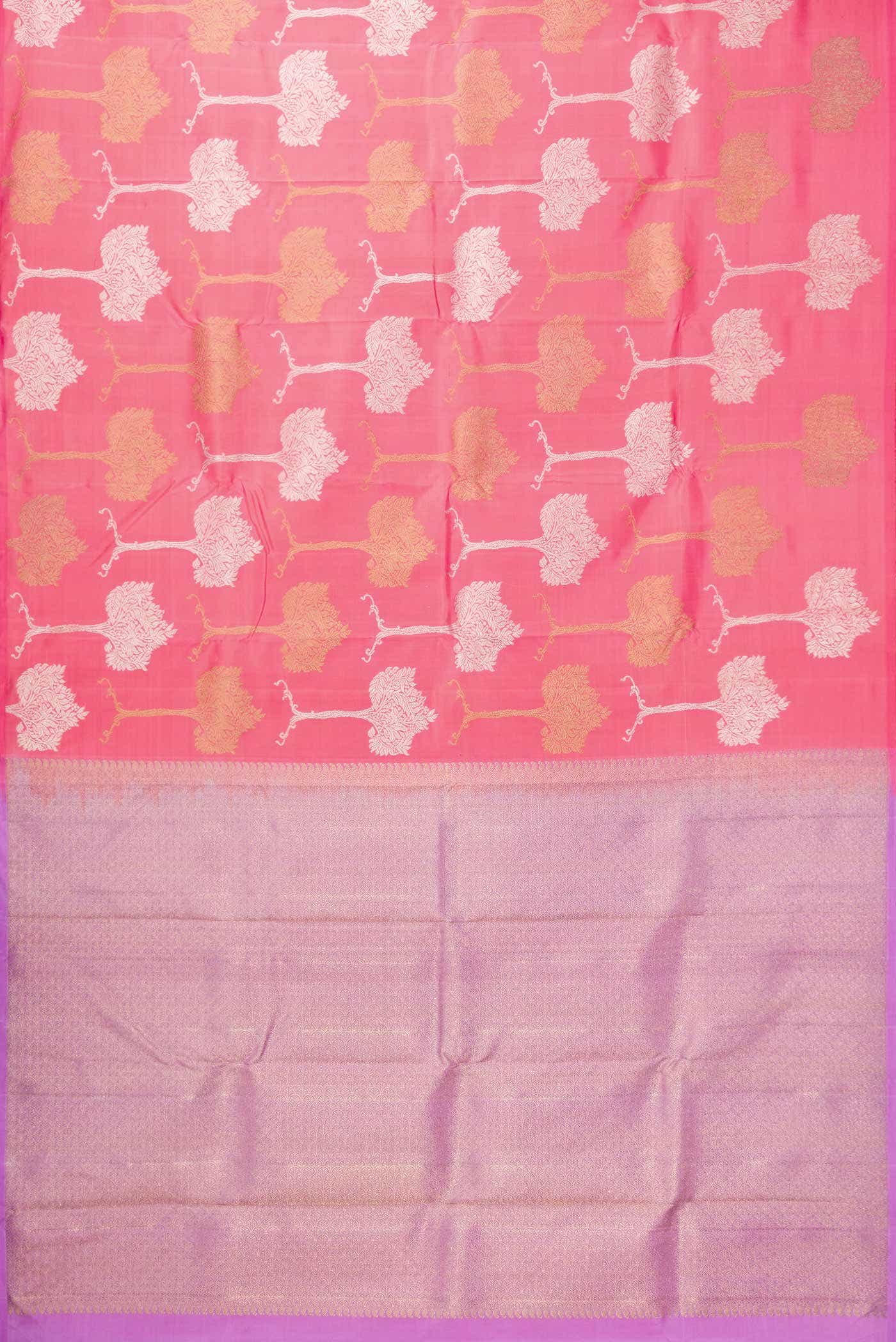 Pink Dual Tone Kanchipuram Silk Saree