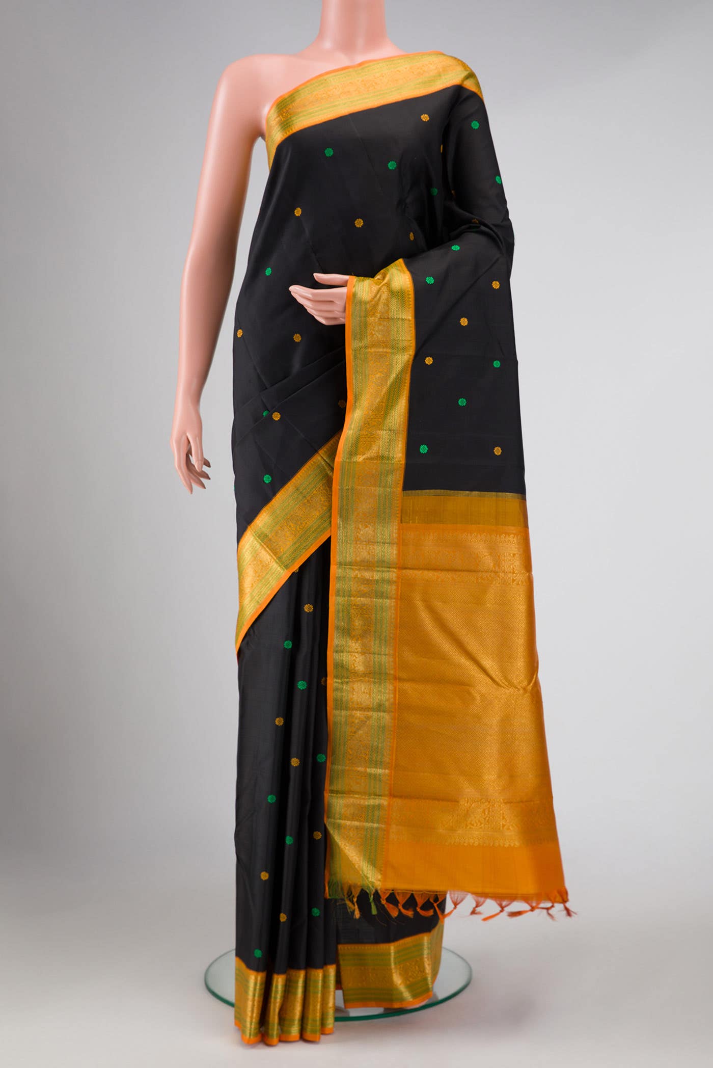 Black Kanchipuram Silk Saree