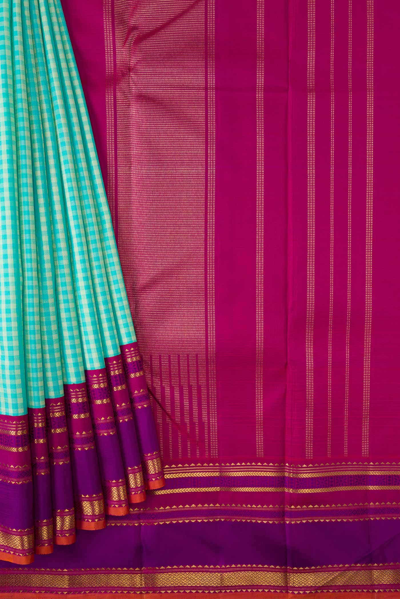 Sea Green Kanchipuram Silk Saree