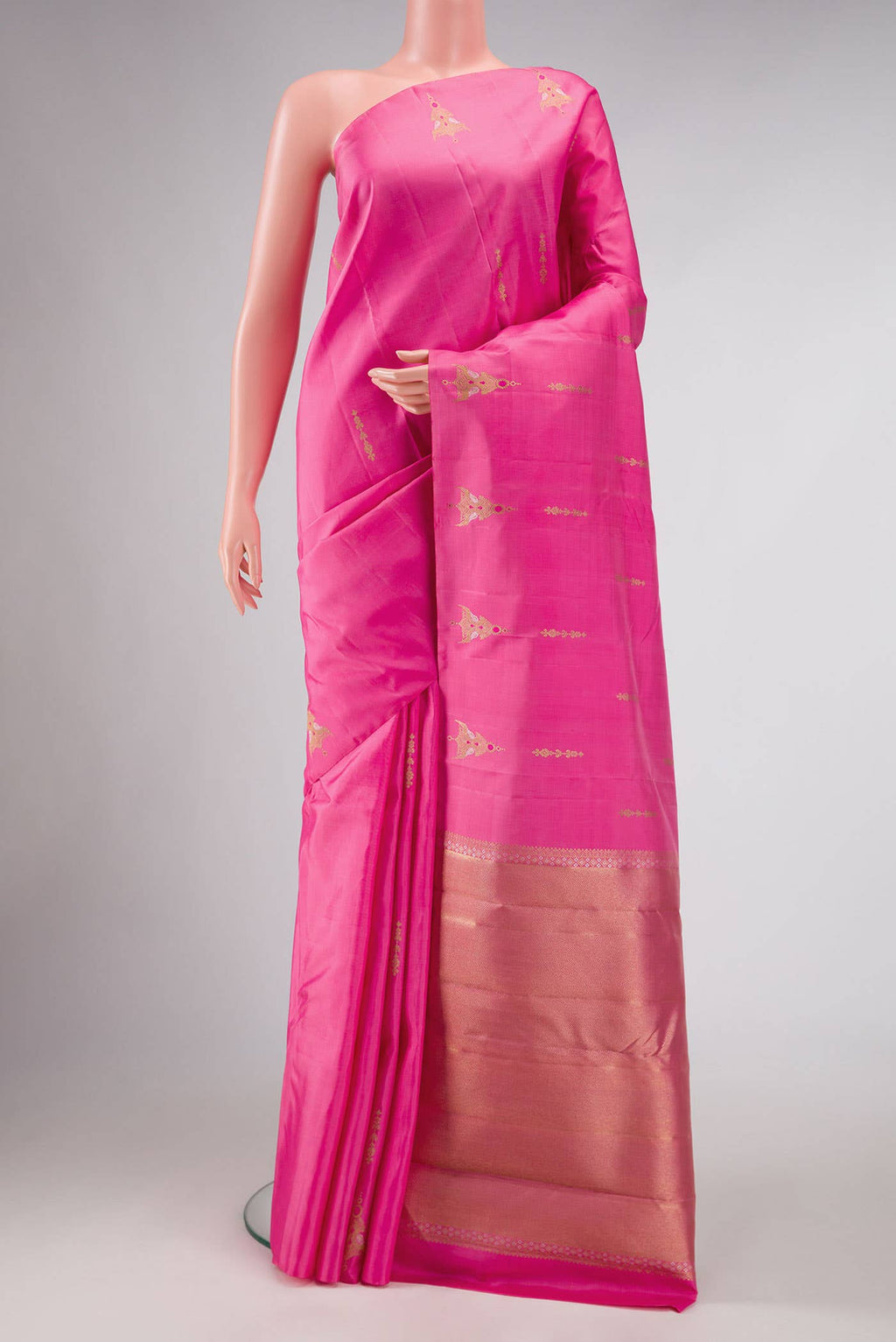 Pink Dual Tone Kanchipuram Silk Saree