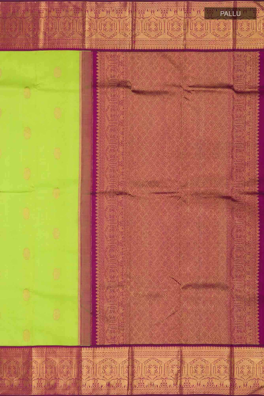 Parrot Green Kanchipuram Silk Saree