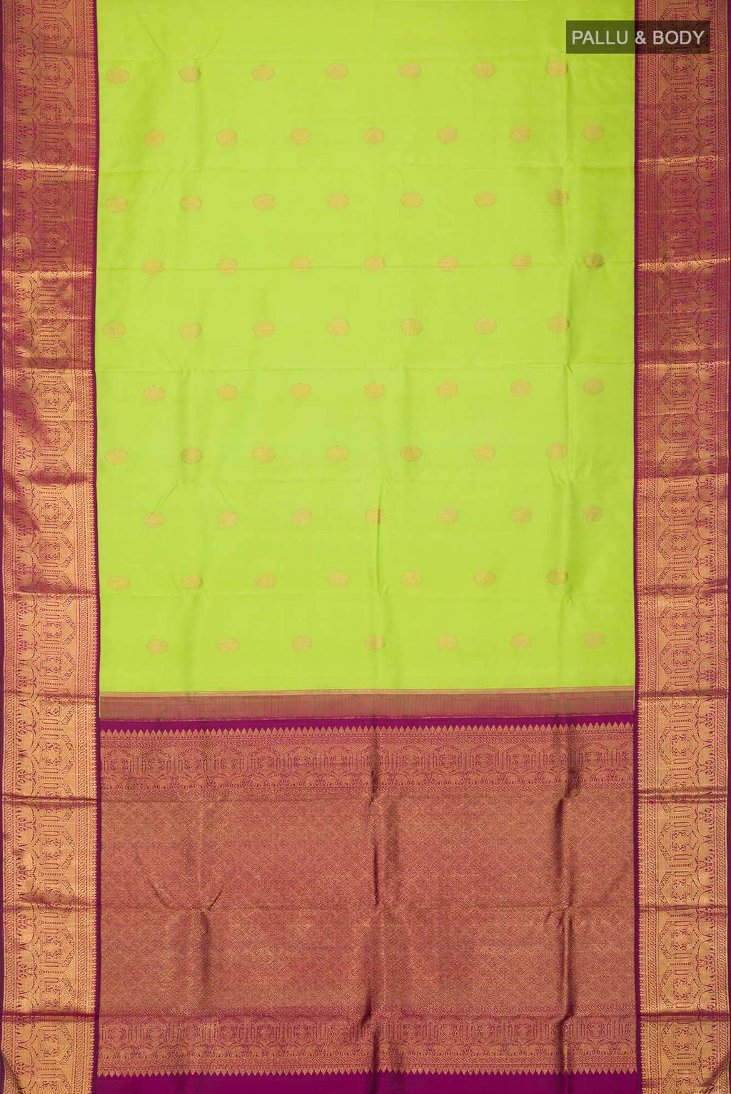 Parrot Green Kanchipuram Silk Saree