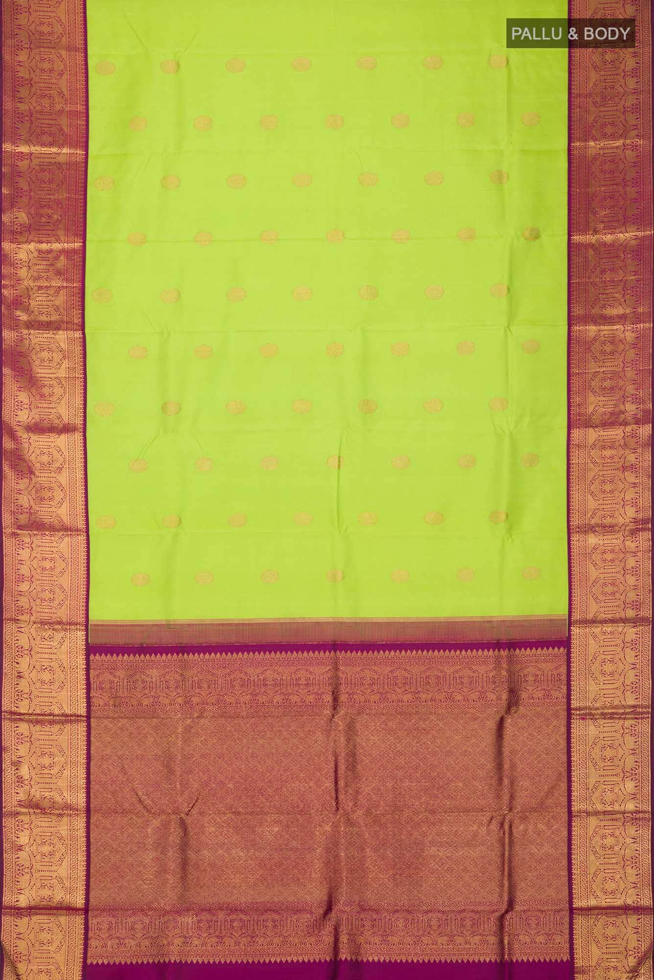 Parrot Green Kanchipuram Silk Saree