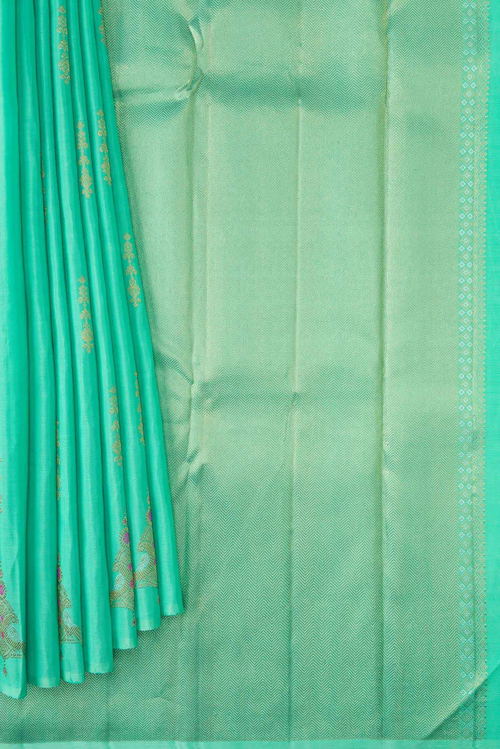 Sea Green Kanchipuram Silk Saree