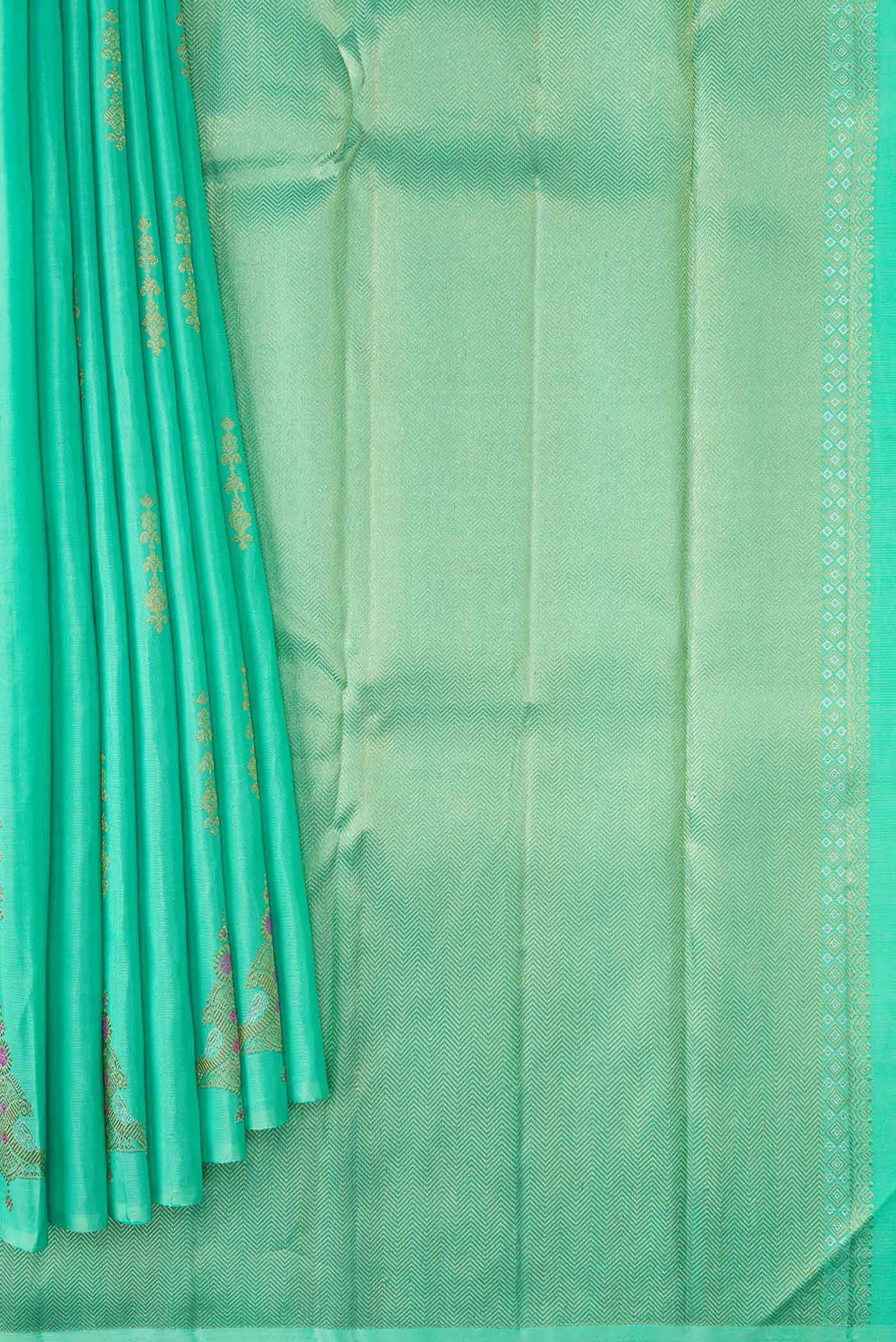 Sea Green Kanchipuram Silk Saree