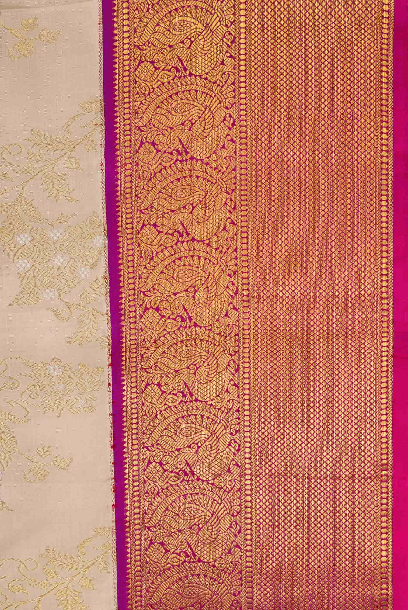 Beige Dual Tone Kanchipuram Silk Saree