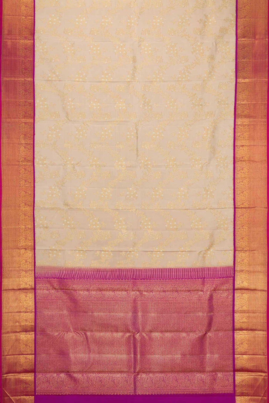 Beige Dual Tone Kanchipuram Silk Saree
