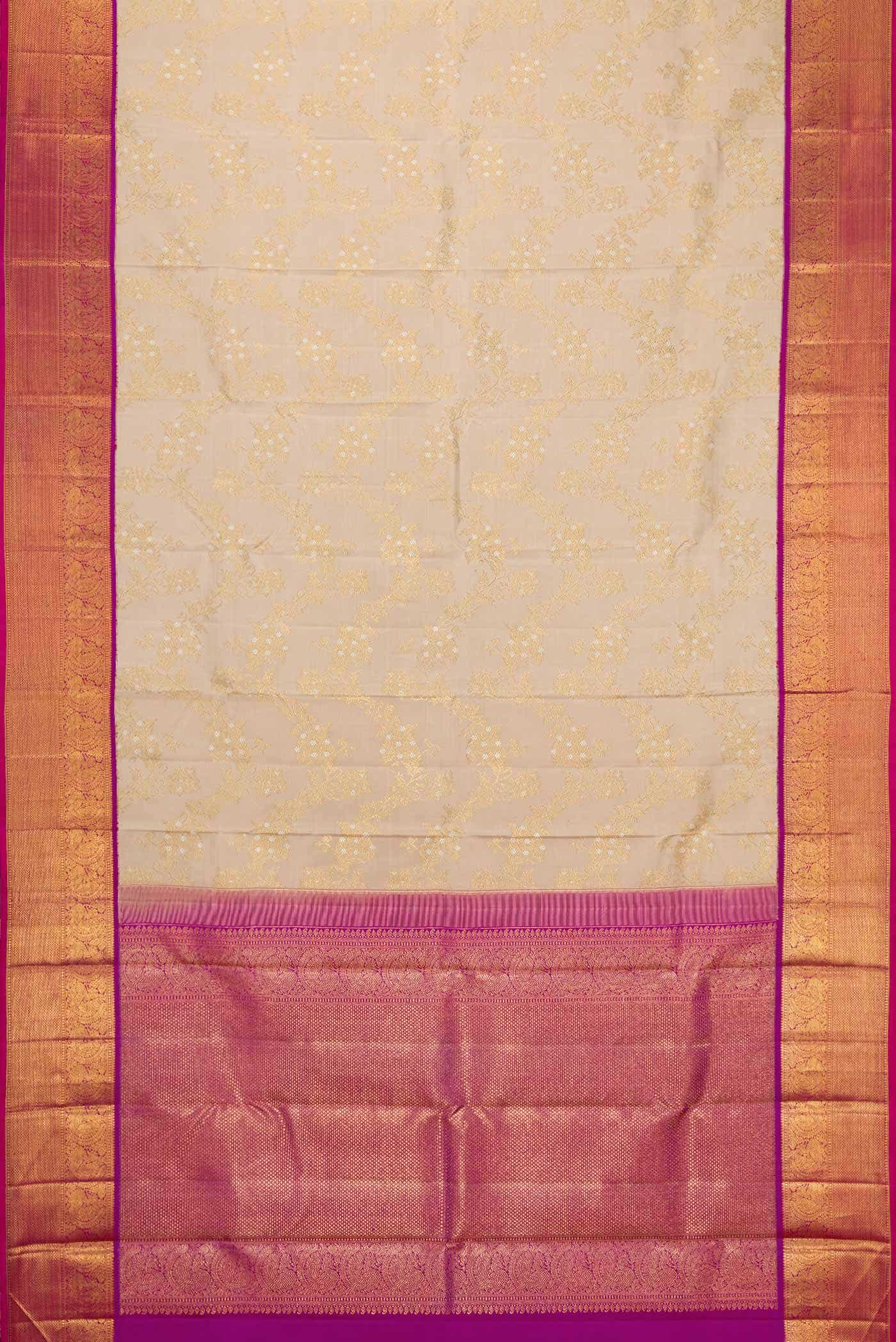 Beige Dual Tone Kanchipuram Silk Saree