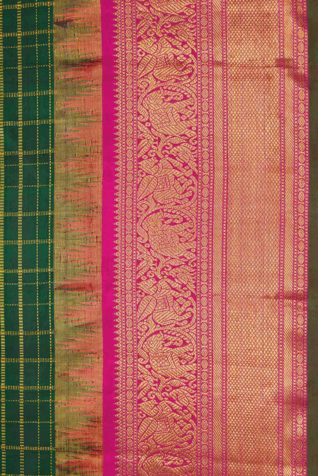 Bottle Green Kanchipuram Silk Saree