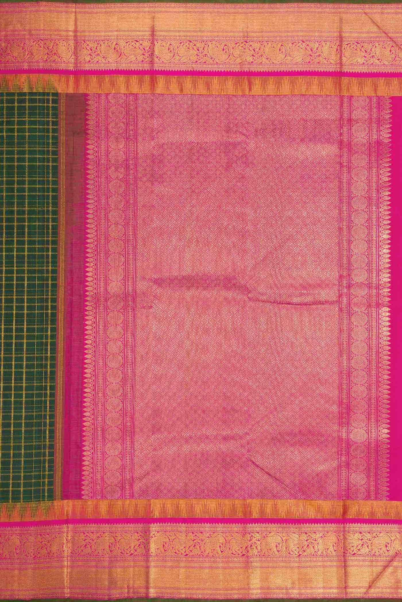Bottle Green Kanchipuram Silk Saree