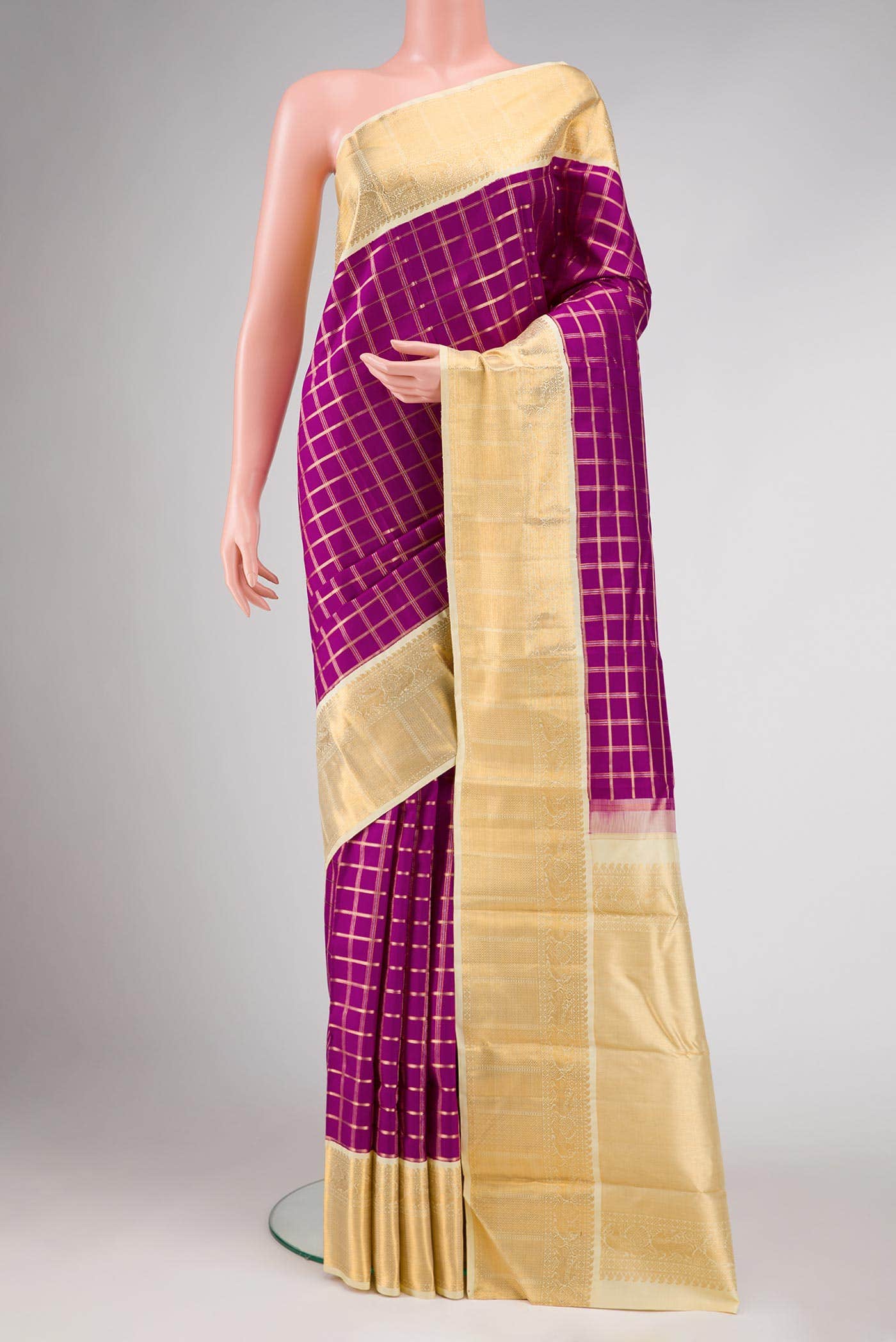 Purple Dual Tone Kanchipuram Silk Saree