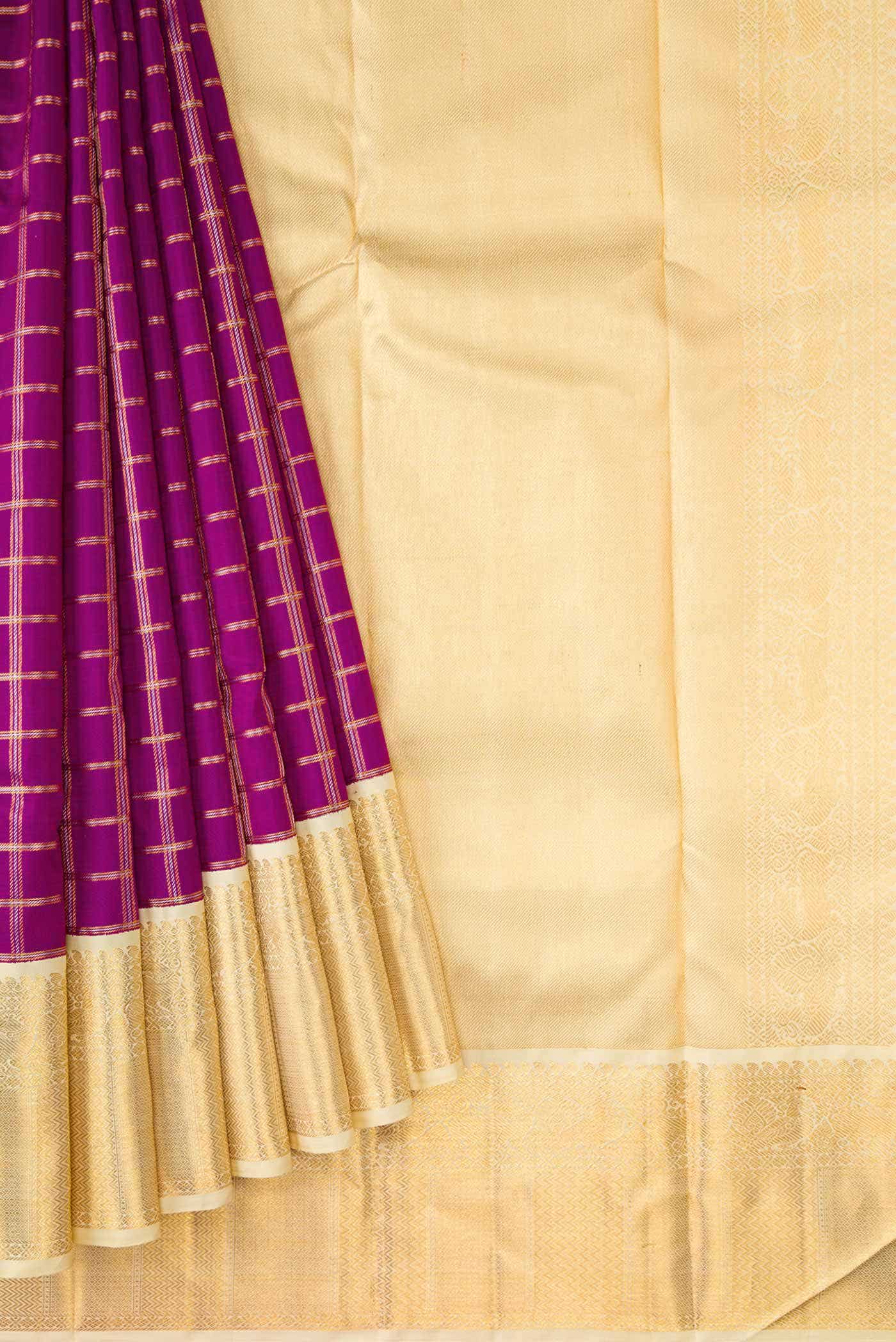 Purple Dual Tone Kanchipuram Silk Saree