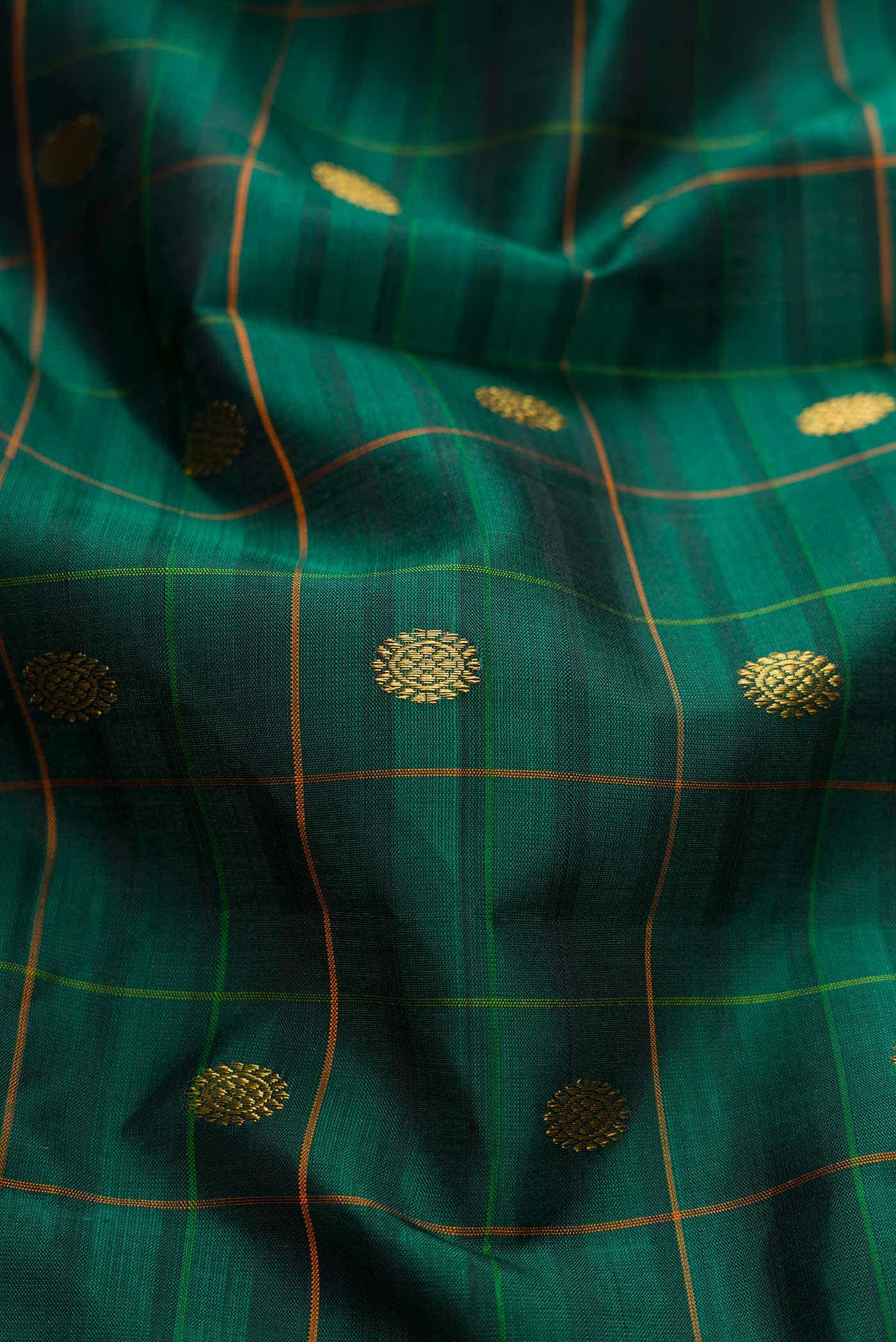 Bottle Green Dual Tone Kanchipuram Silk Saree