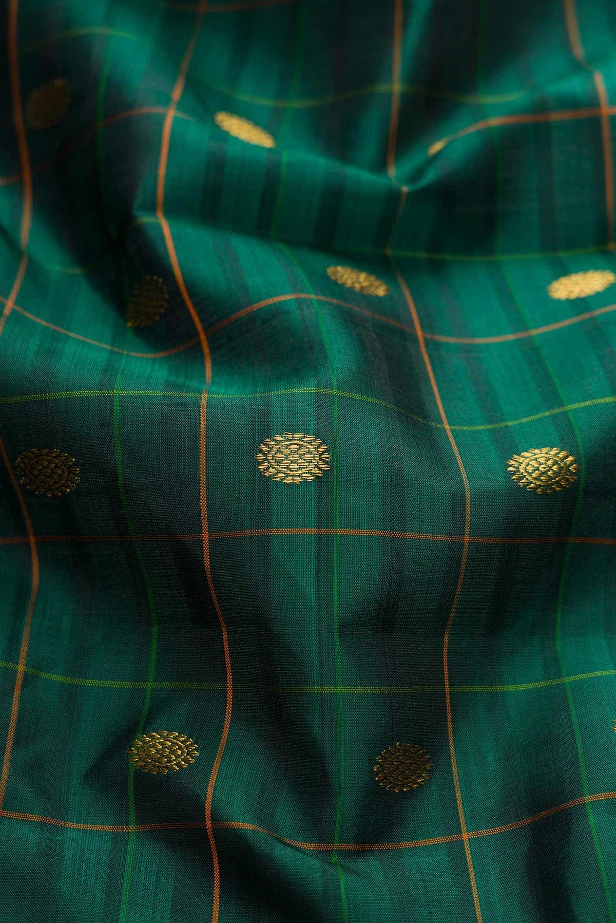 Bottle Green Dual Tone Kanchipuram Silk Saree