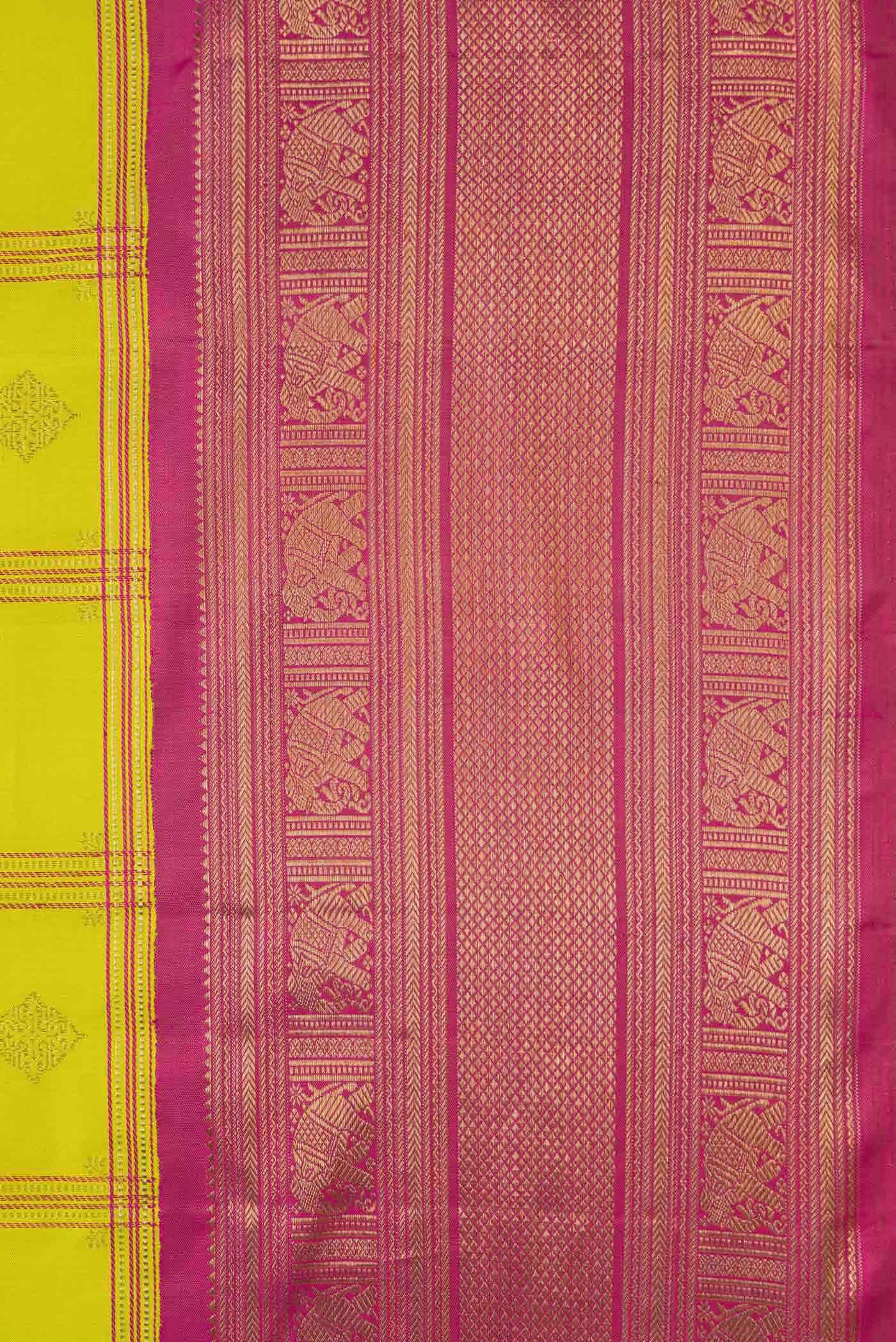 Parrot Green Kanchipuram Silk Saree