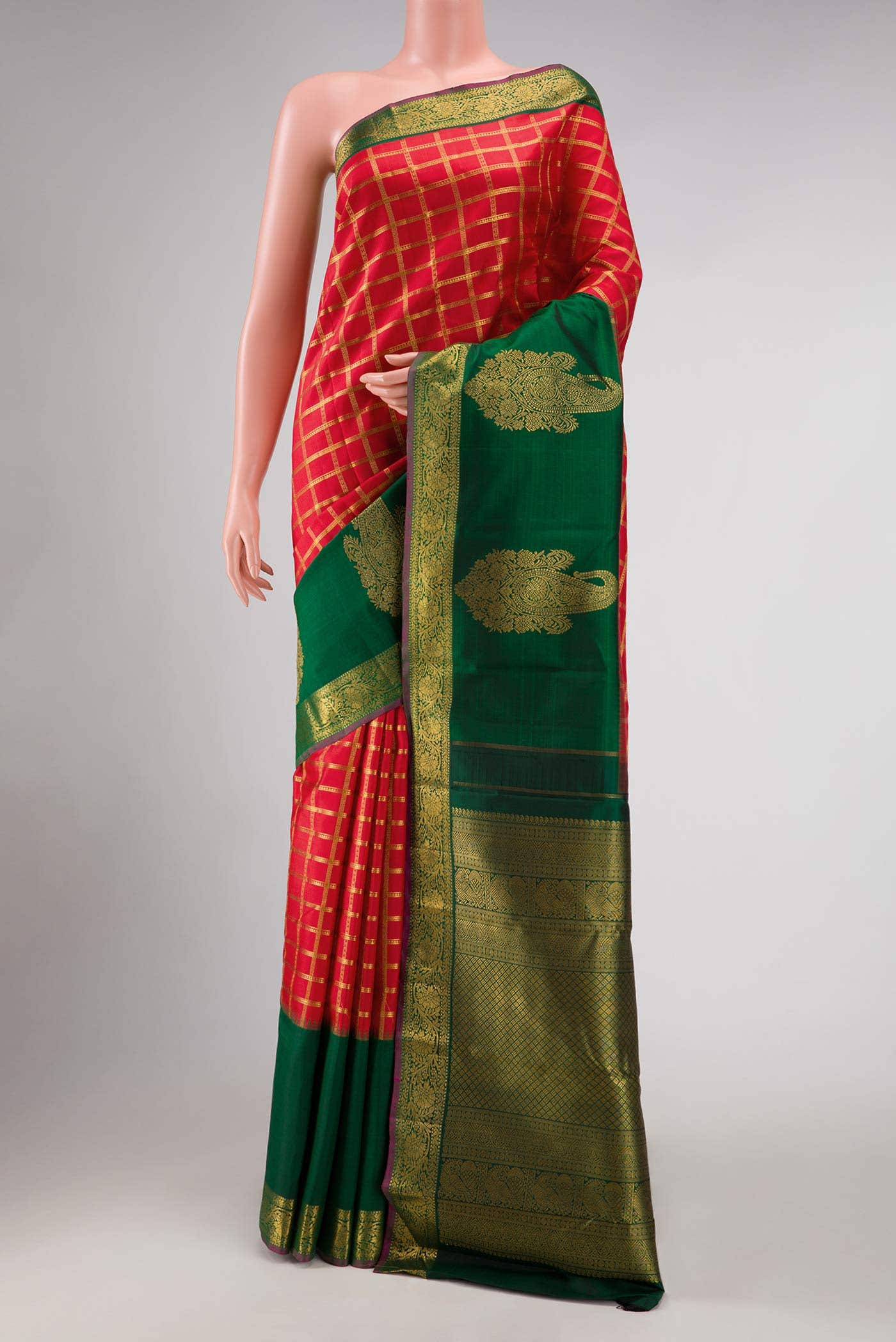 Pure Silk Pure Zari Maroon Kanchipuram Saree