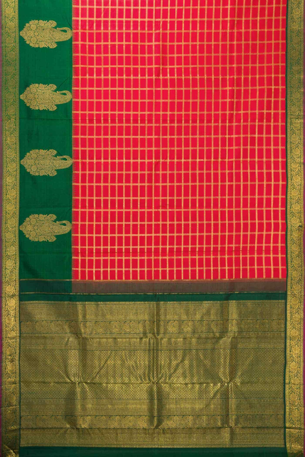 Pure Silk Pure Zari Maroon Kanchipuram Saree