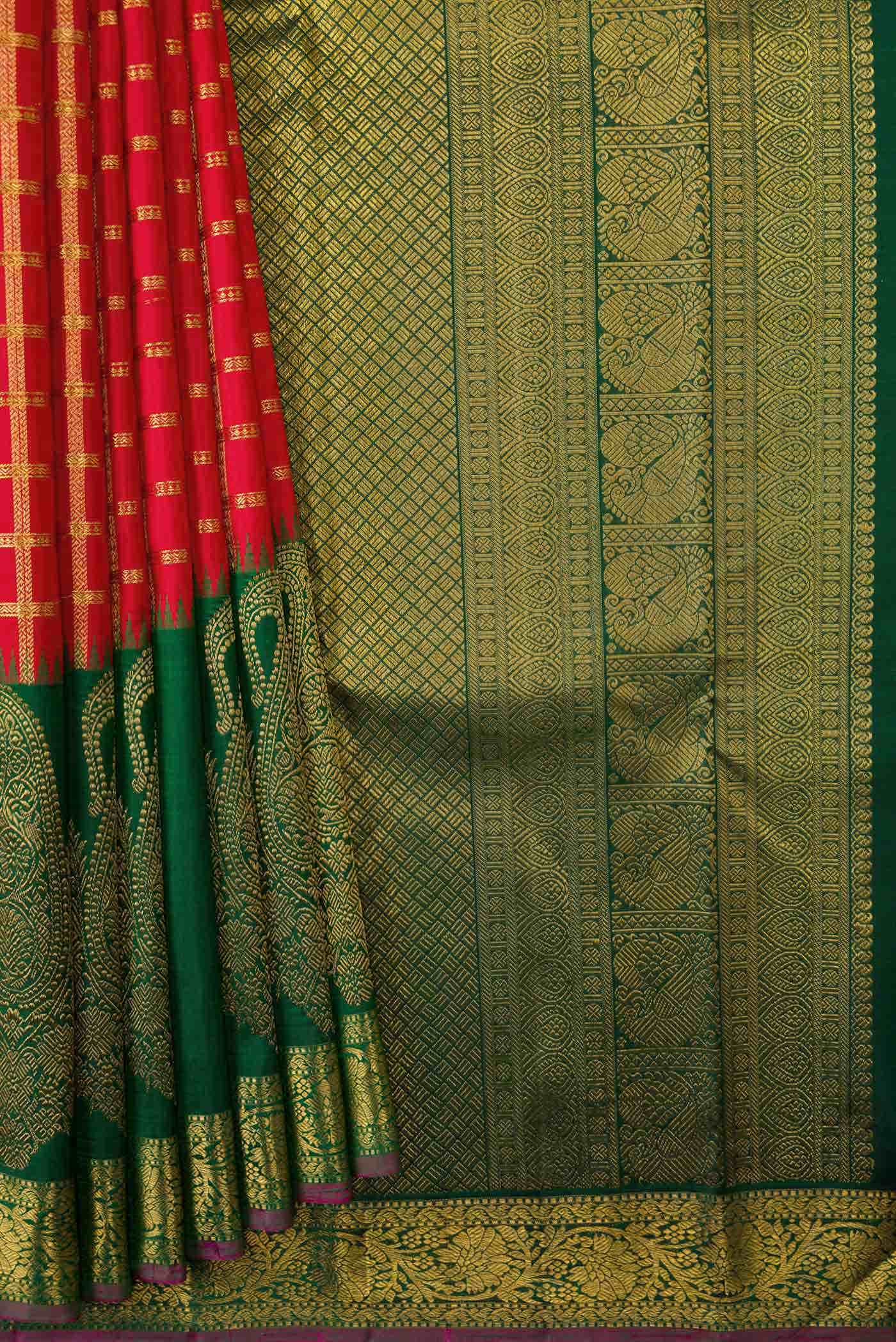 Pure Silk Pure Zari Maroon Kanchipuram Saree