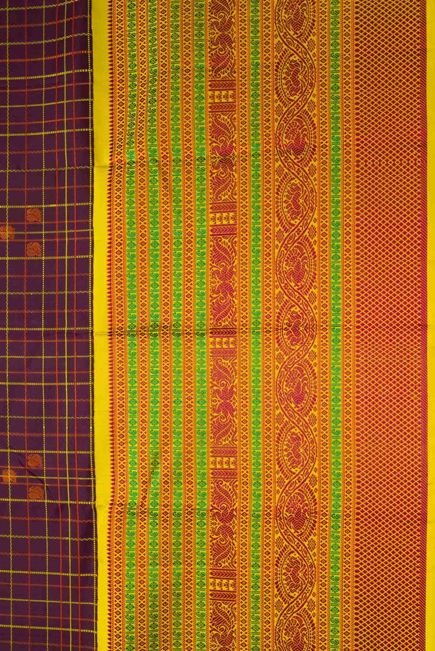 Brown Kanchipuram Silk Saree