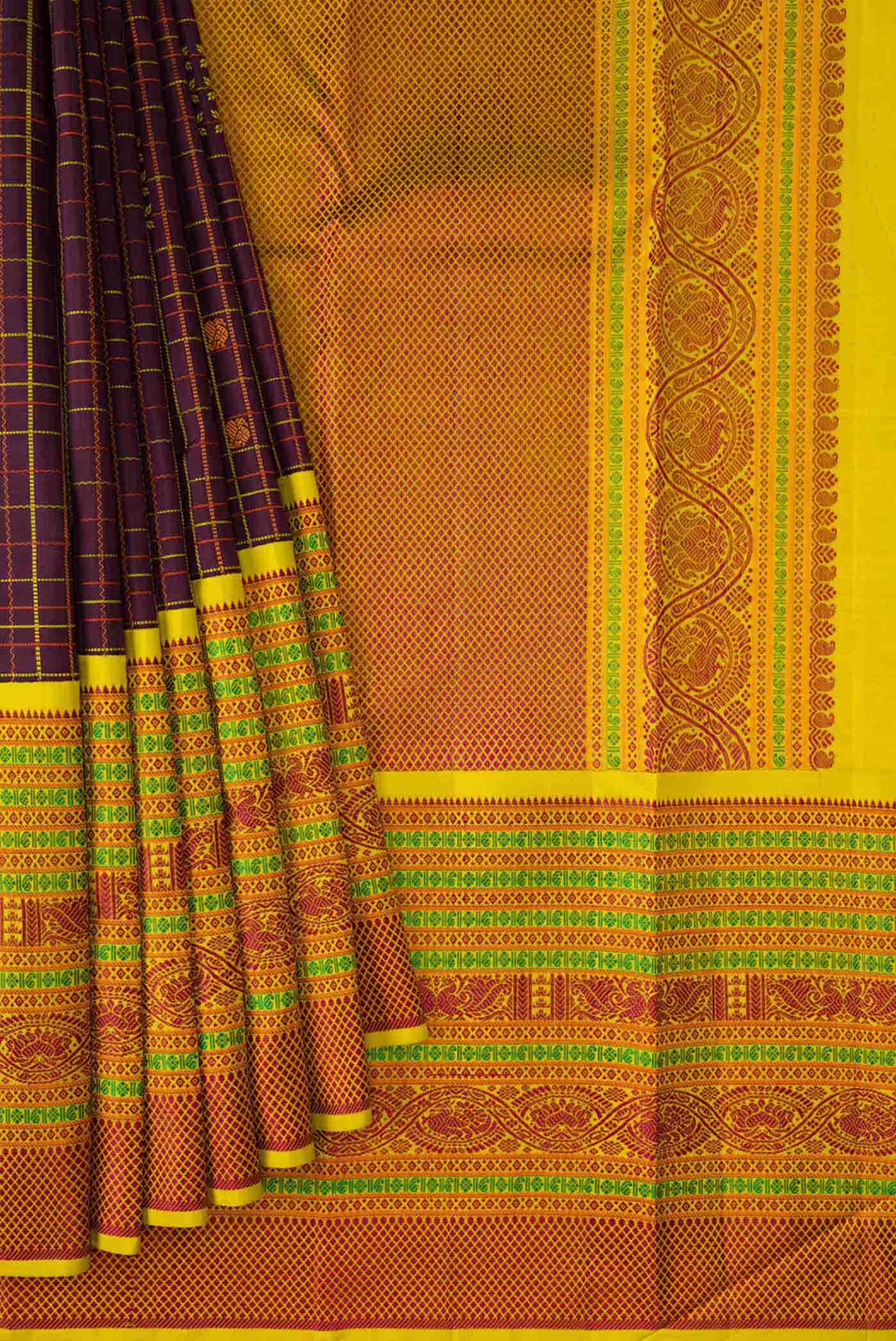 Brown Kanchipuram Silk Saree