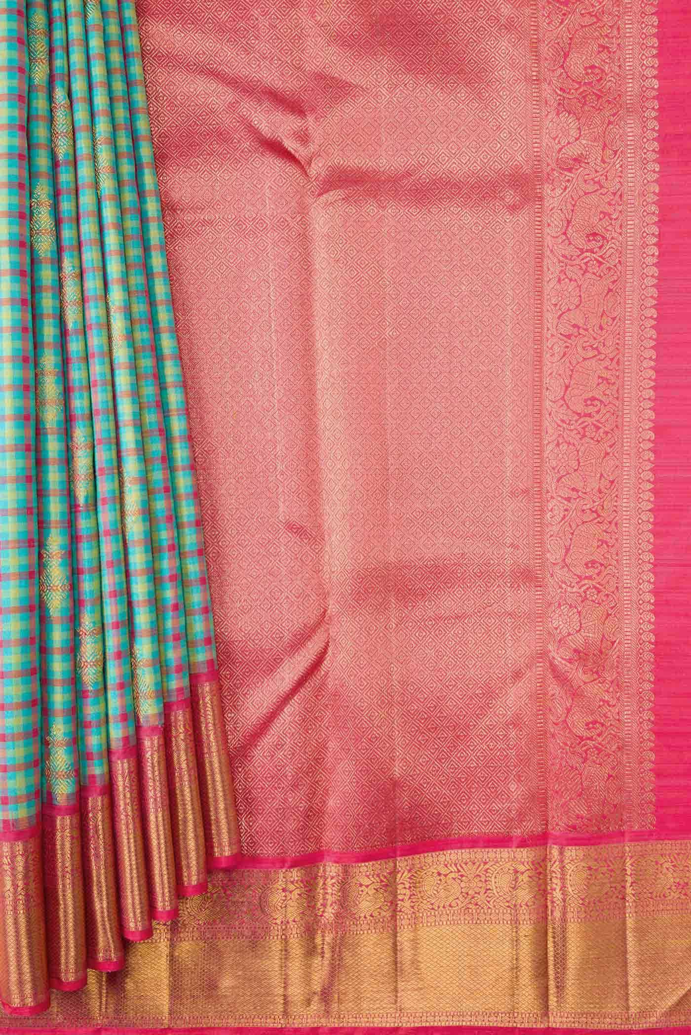 Green Dual Tone Kanchipuram Silk Saree