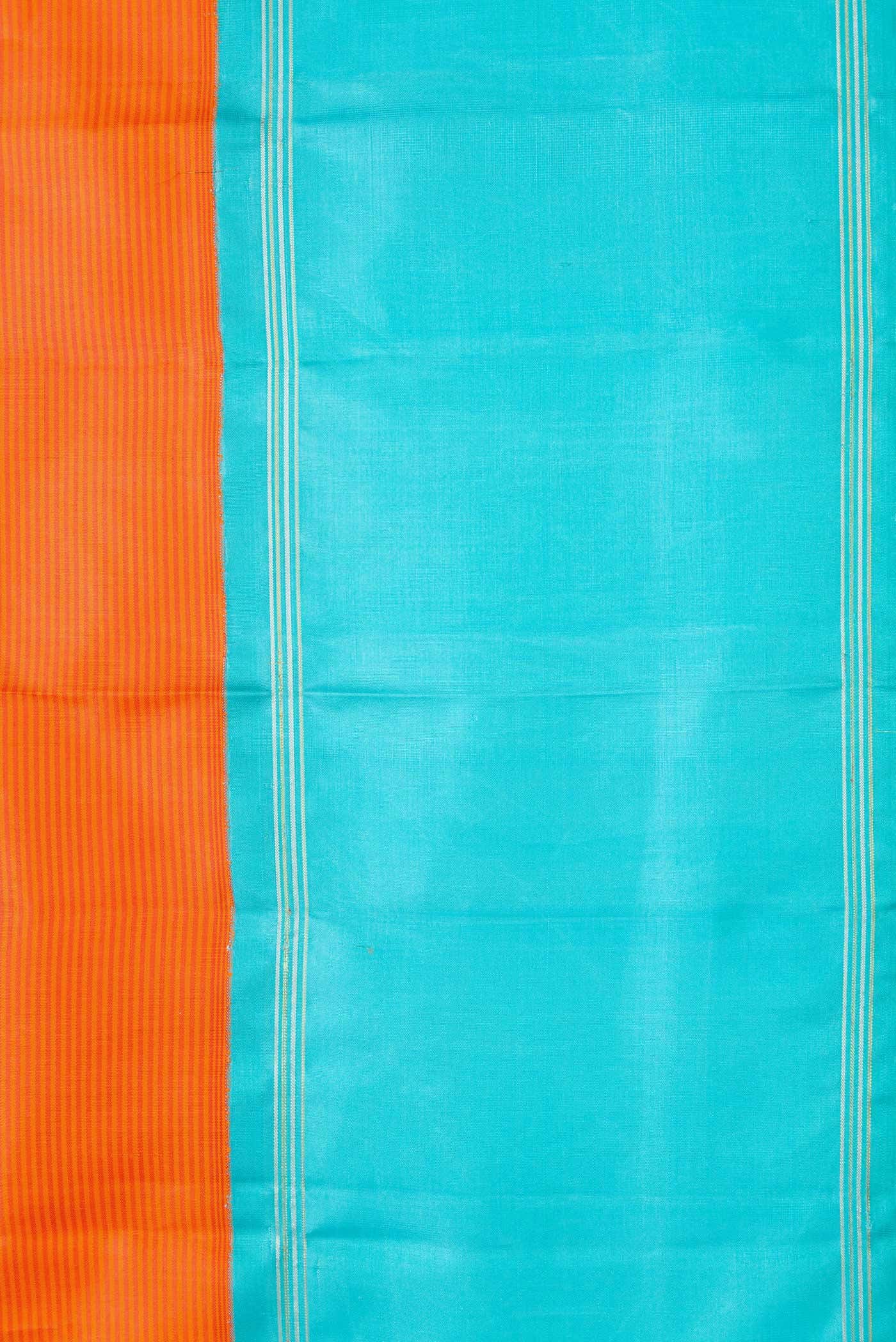 Orange Dual Tone Kanchipuram Silk Saree